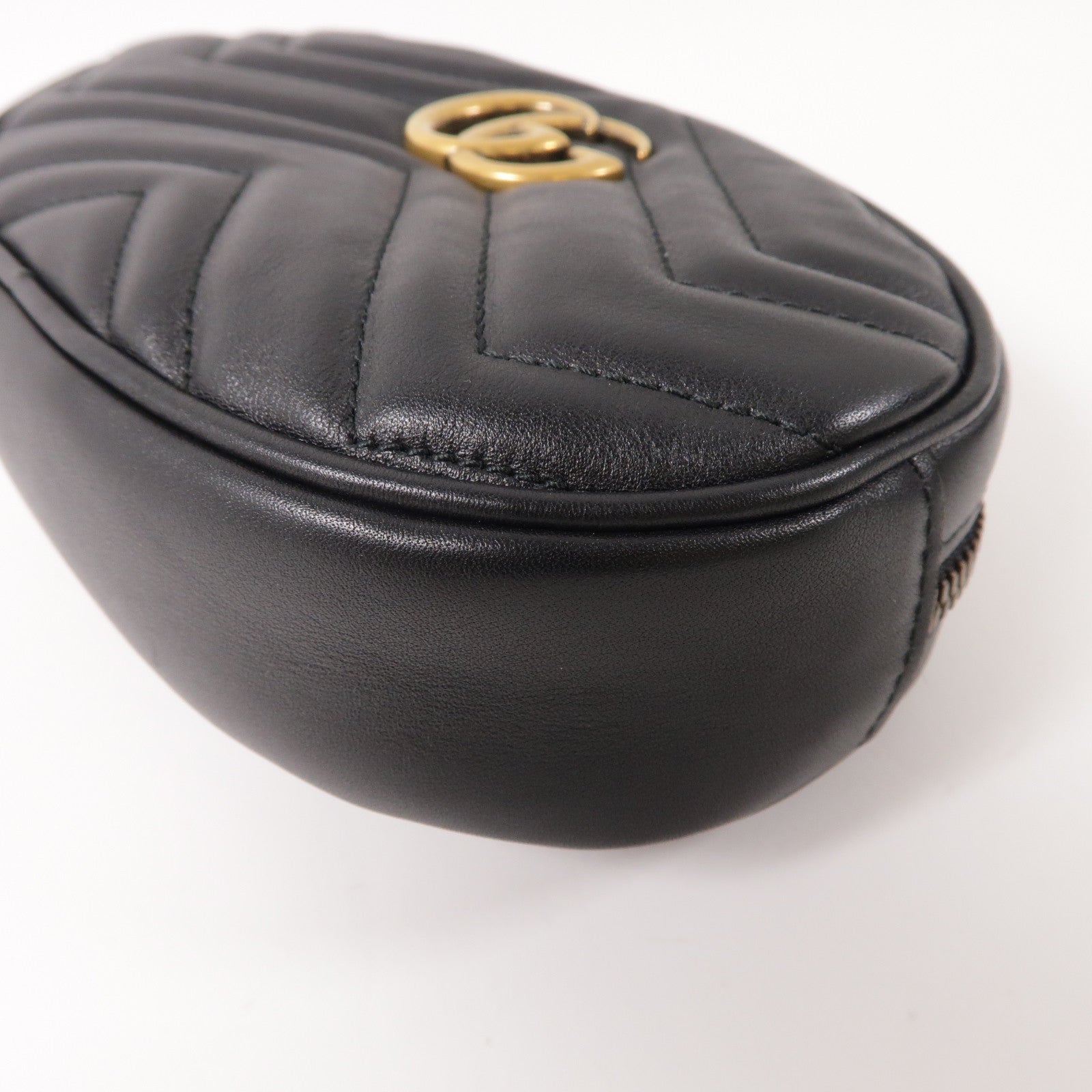 GUCCI 【激減優惠】牛皮皮革GG Marmont Belt Bag金扣腰包黑色