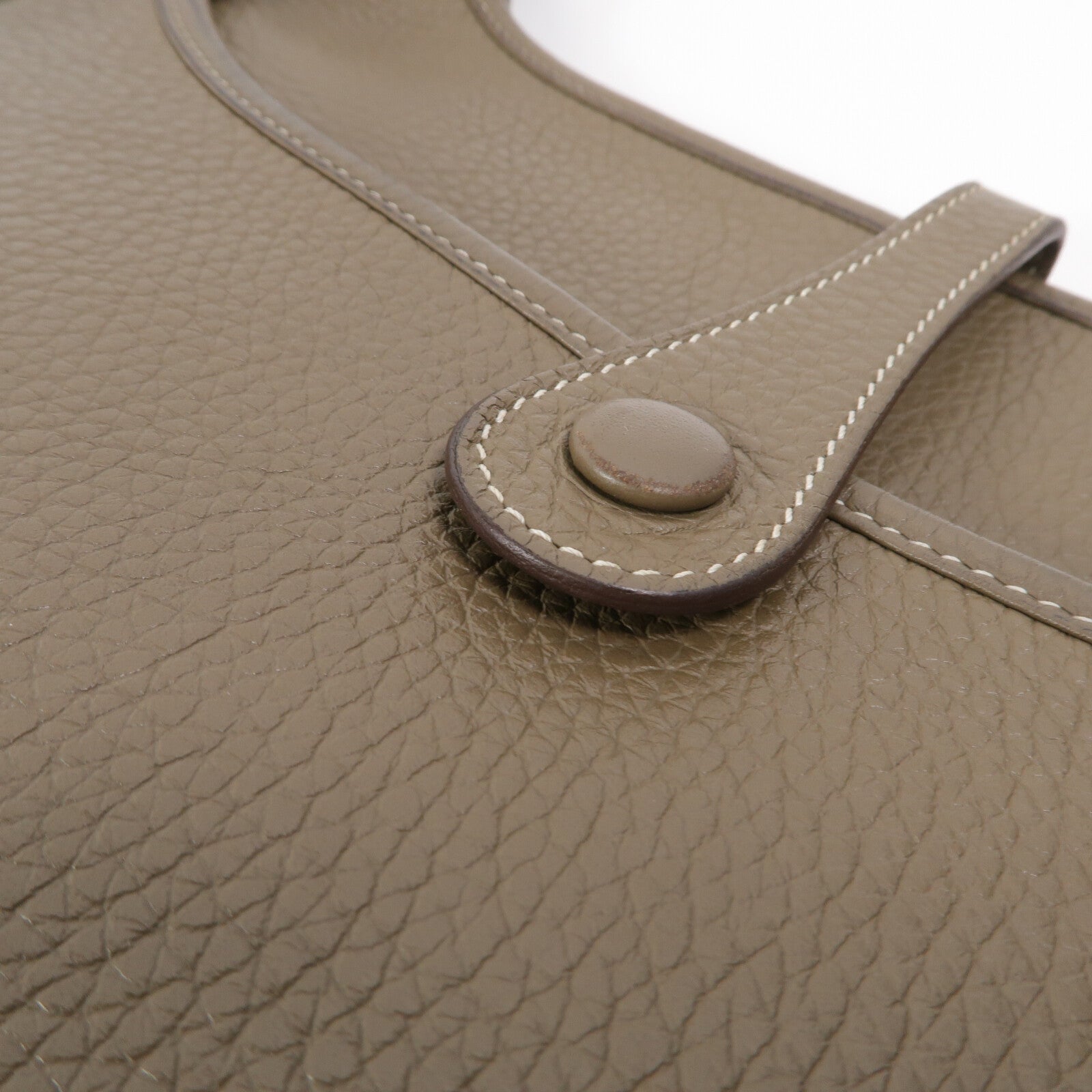 HERMES Clemence皮革Evelyne PM肩背袋Etoupe