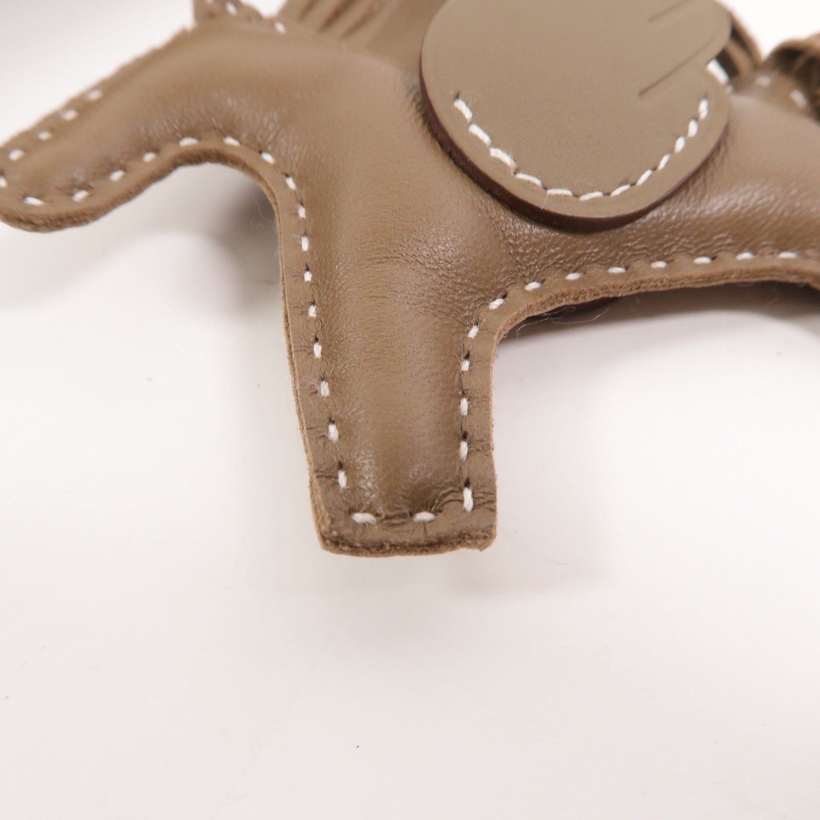 HERMES Milo/Swift皮革Rodeo Pegase PM掛飾Etoupe