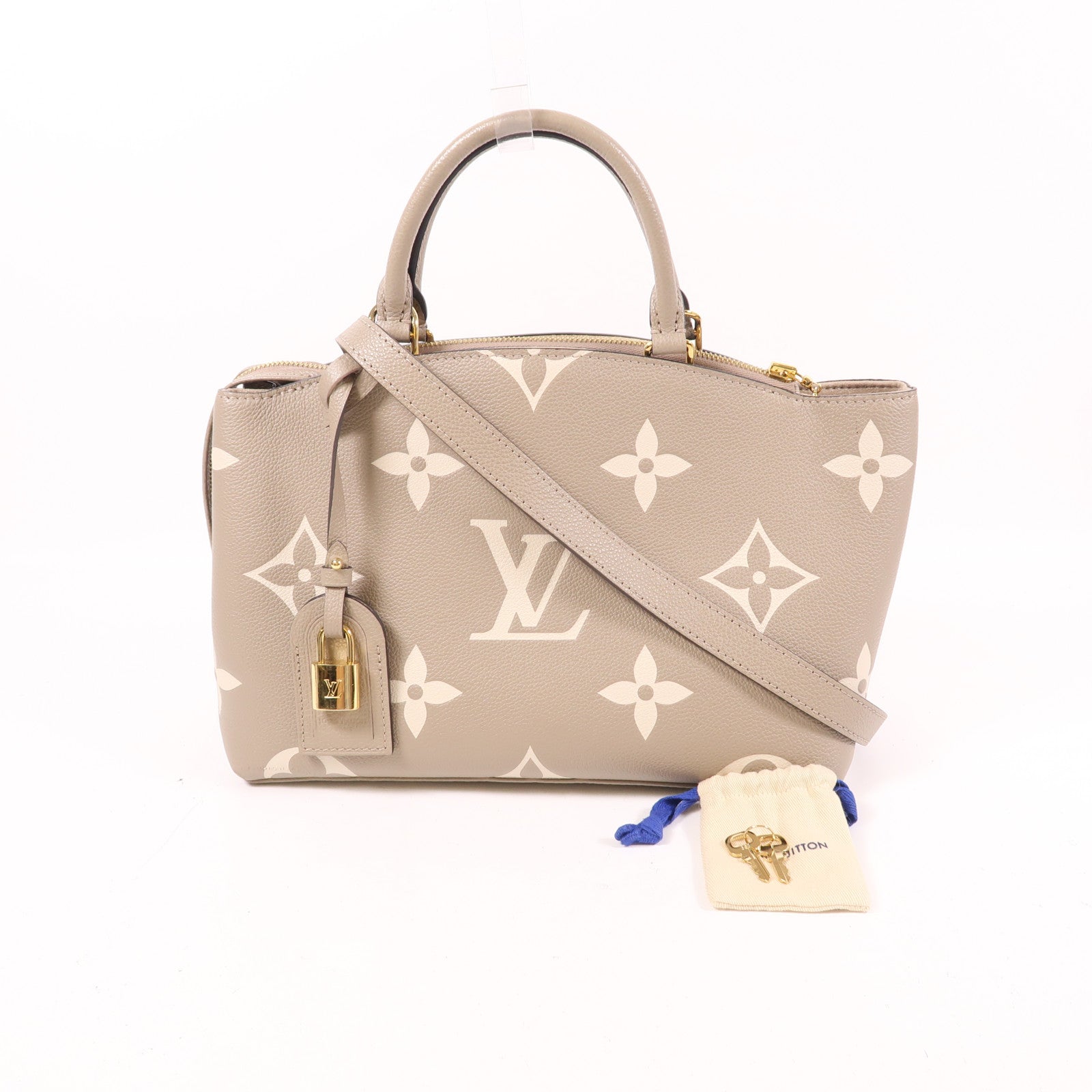 LOUIS VUITTON Monogram Empreinte Petit Palais金扣手挽肩背兩用袋