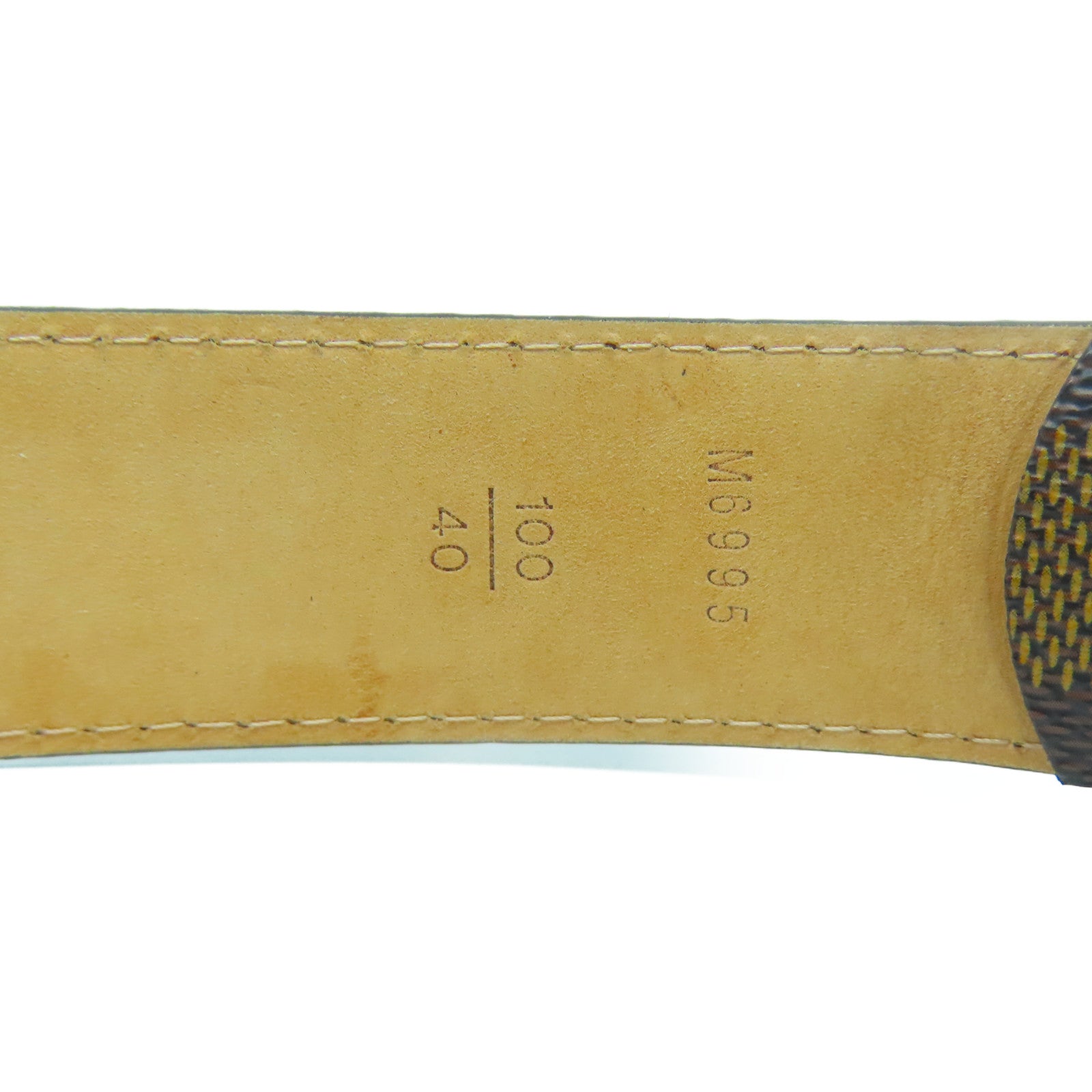 LOUIS VUITTON 【激減優惠】Damier Belt金扣皮帶啡色