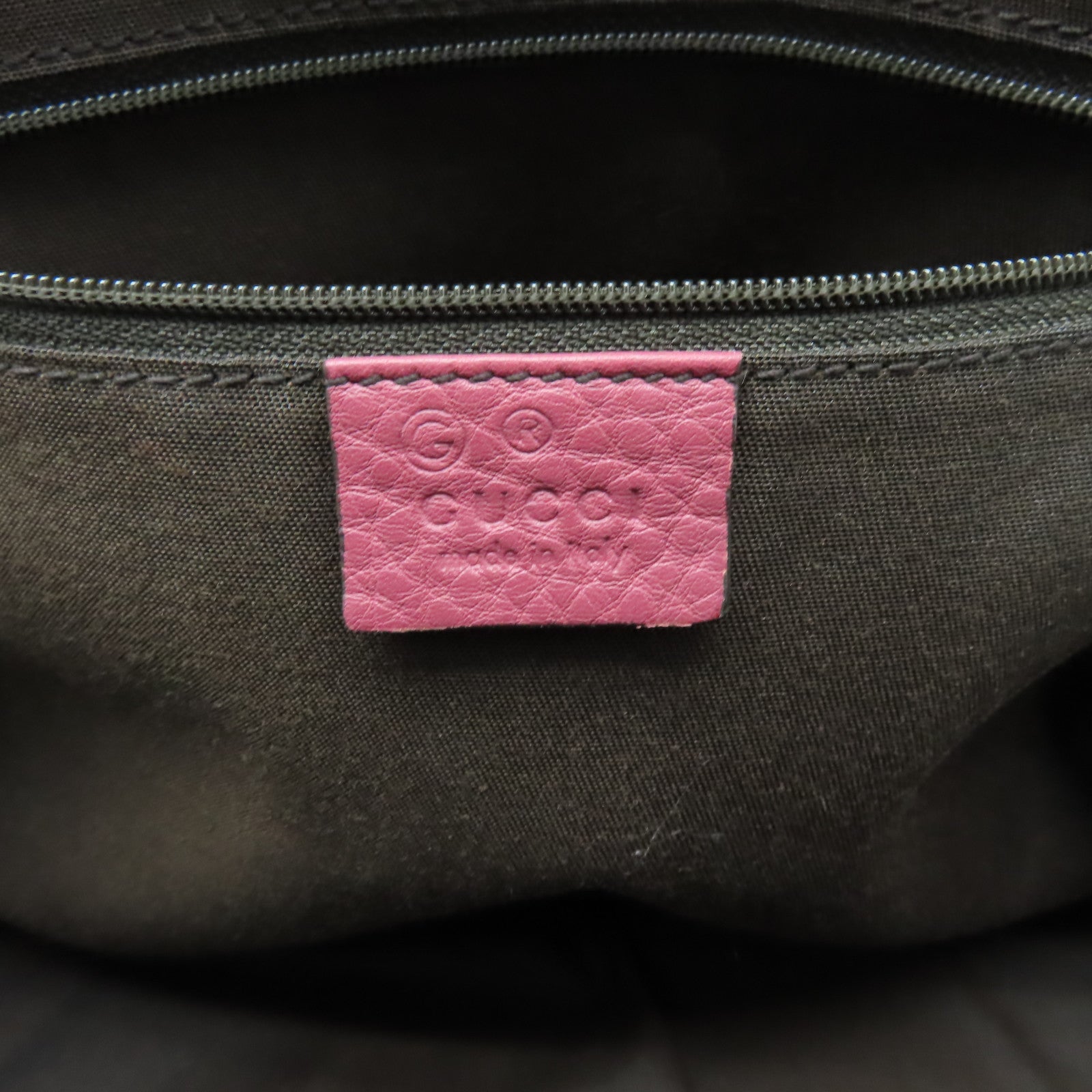 GUCCI 【清倉大減價】牛皮皮革2 Way Shoulder銀扣手挽肩背兩用袋粉紅色