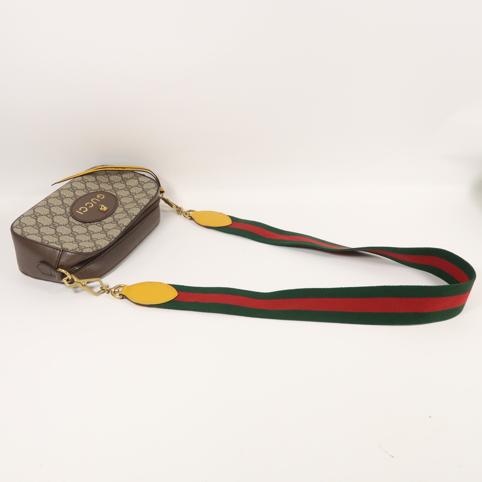 GUCCI 塗層帆布Neo Vintage GG Supreme金扣肩背袋啡色