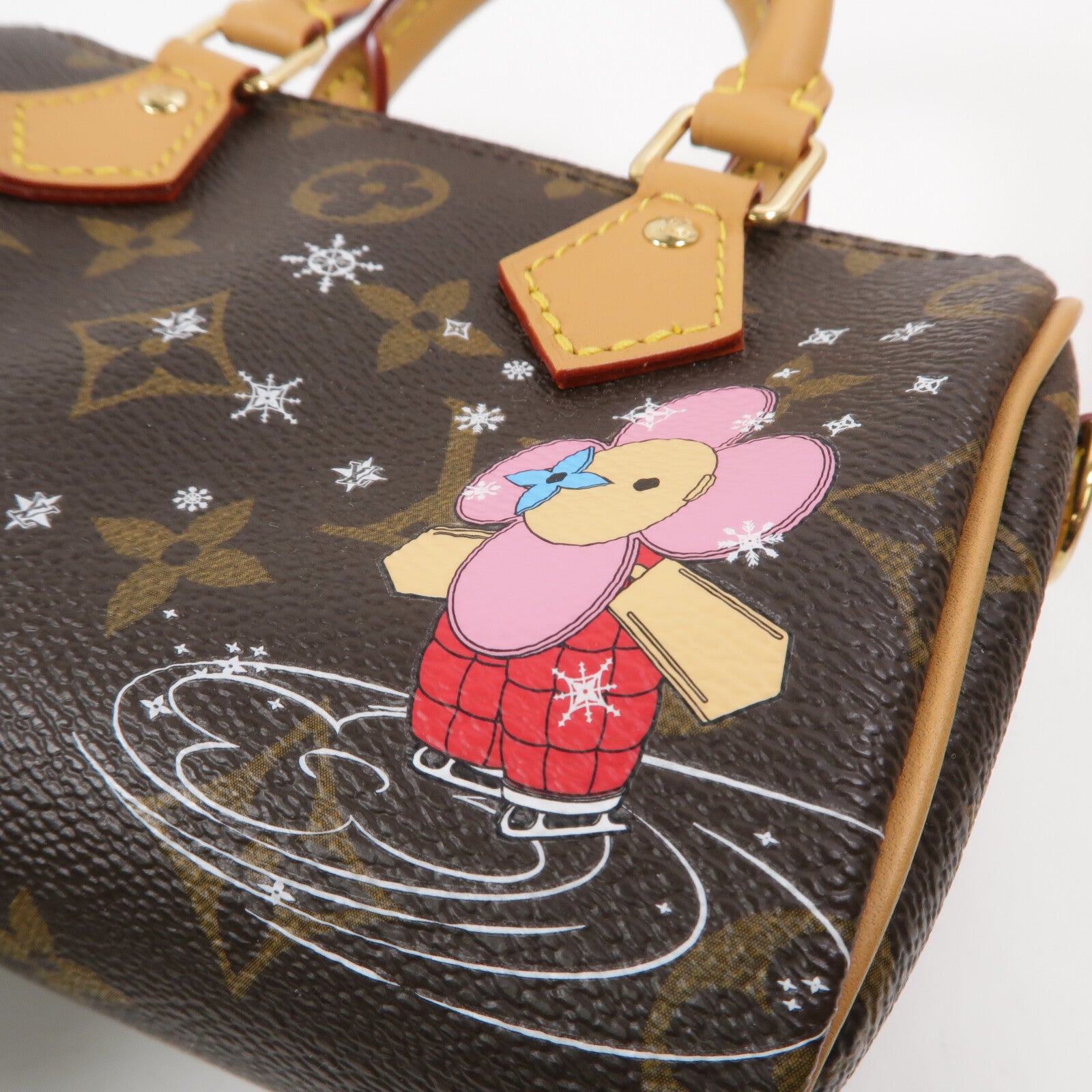 LOUIS VUITTON Monogram Vivienne Nano Speedy金扣手挽肩背兩用袋