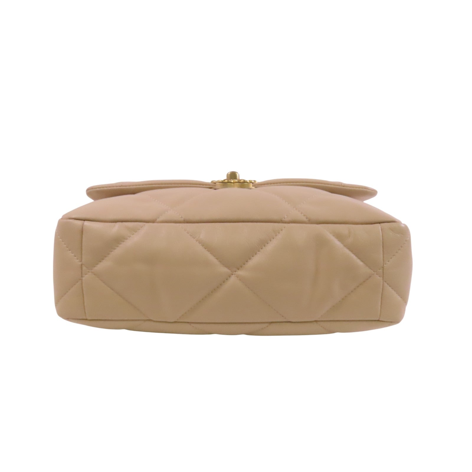 CHANEL 羊皮皮革C19金扣鏈帶手挽肩背兩用袋