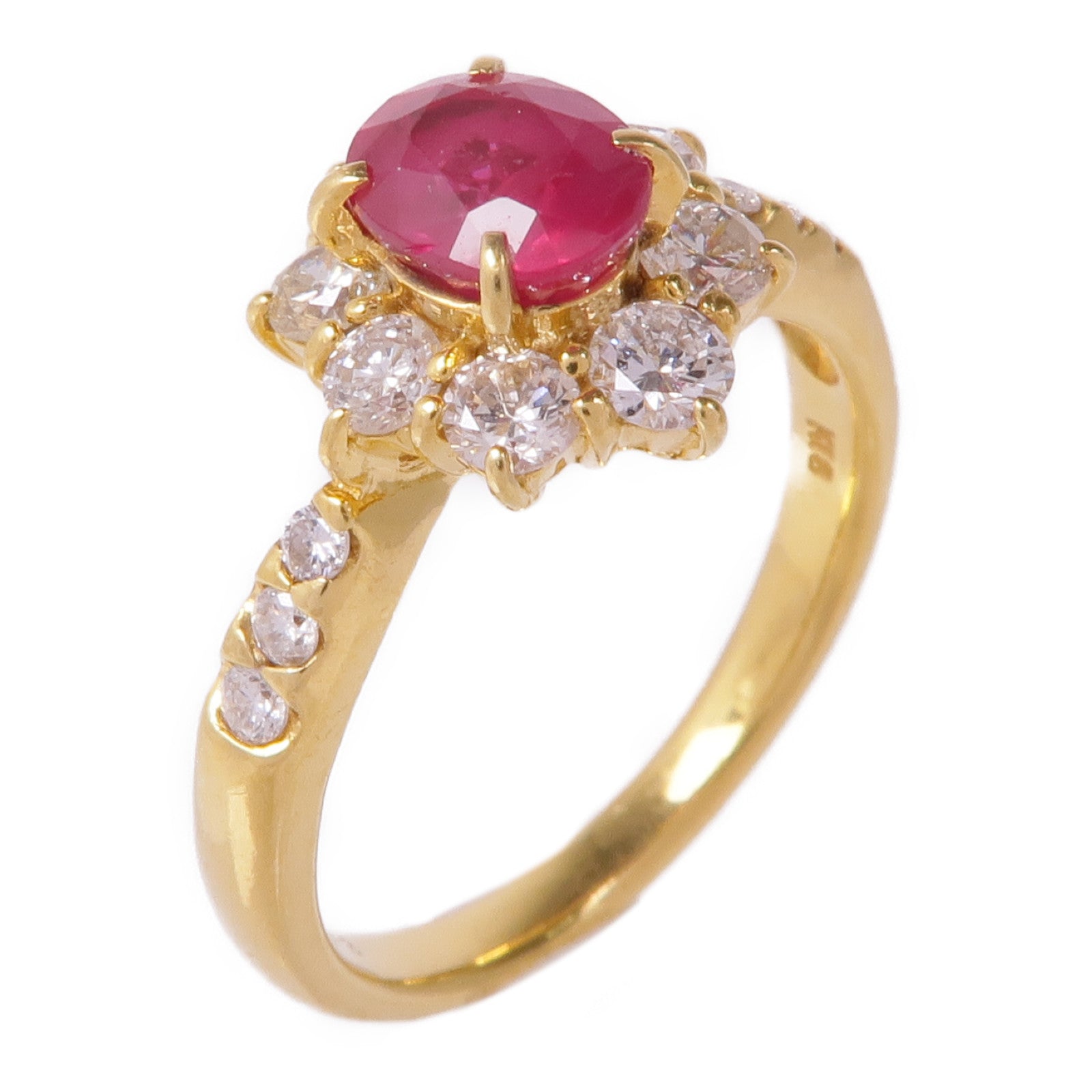 JEWELRY 18K黃金Ruby Diamond Ring紅寶石/鑽石戒指US#6.25