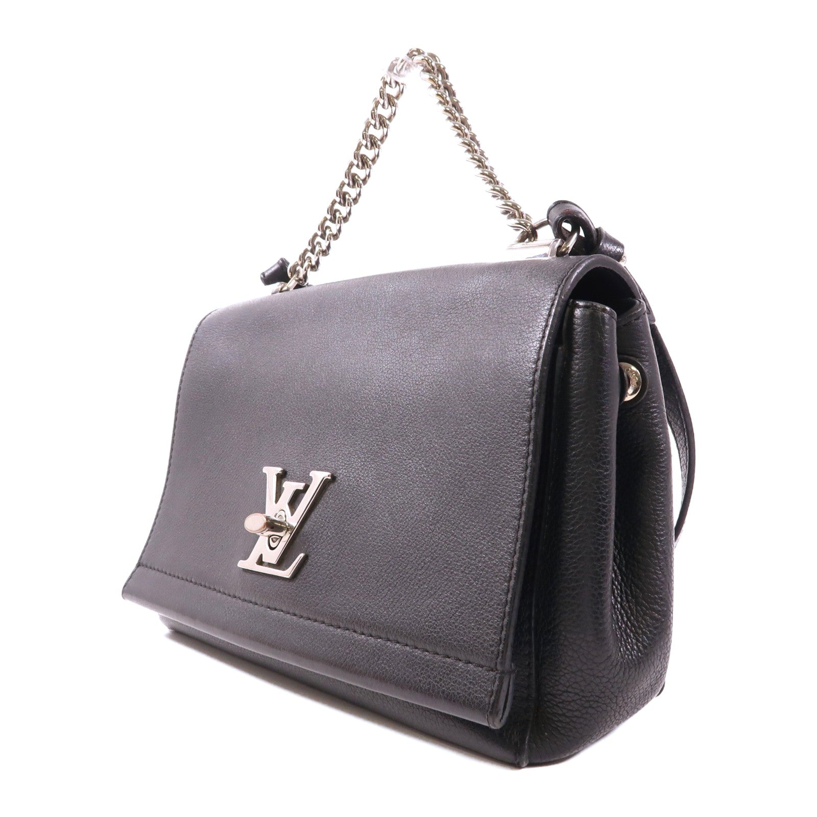 LOUIS VUITTON 牛皮皮革Lockme II BB銀扣手挽肩背兩用袋