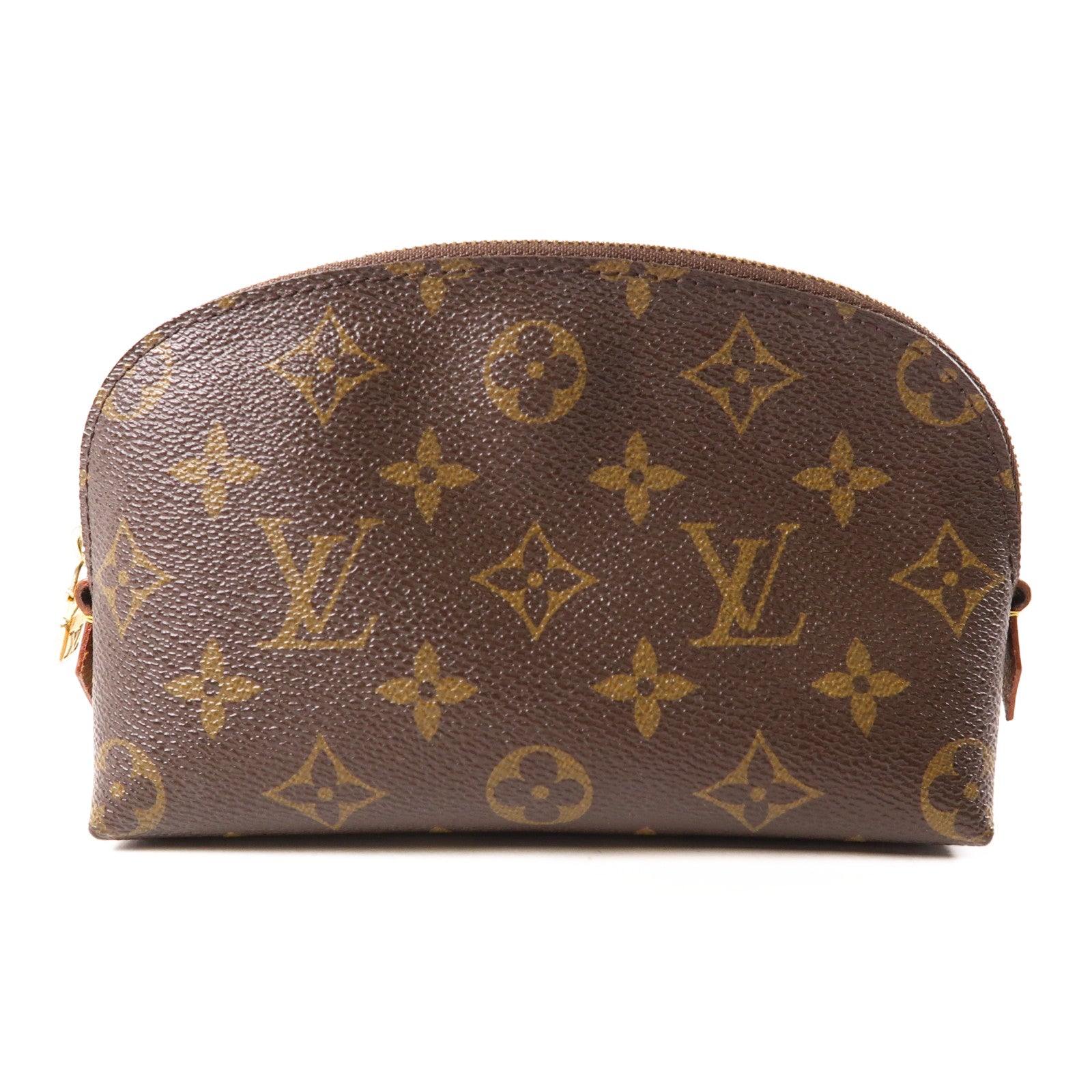 LOUIS VUITTON Monogram Cosmetic Pouch金扣手拿包棕色