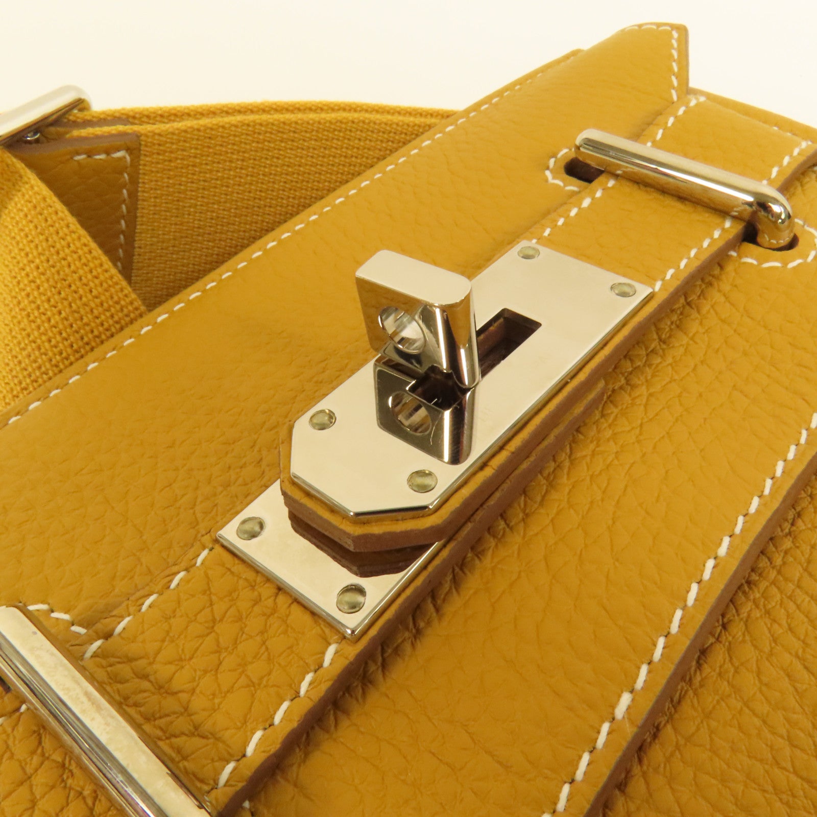 HERMES Togo皮革Hac A Dos PM銀扣背包Natural Sable