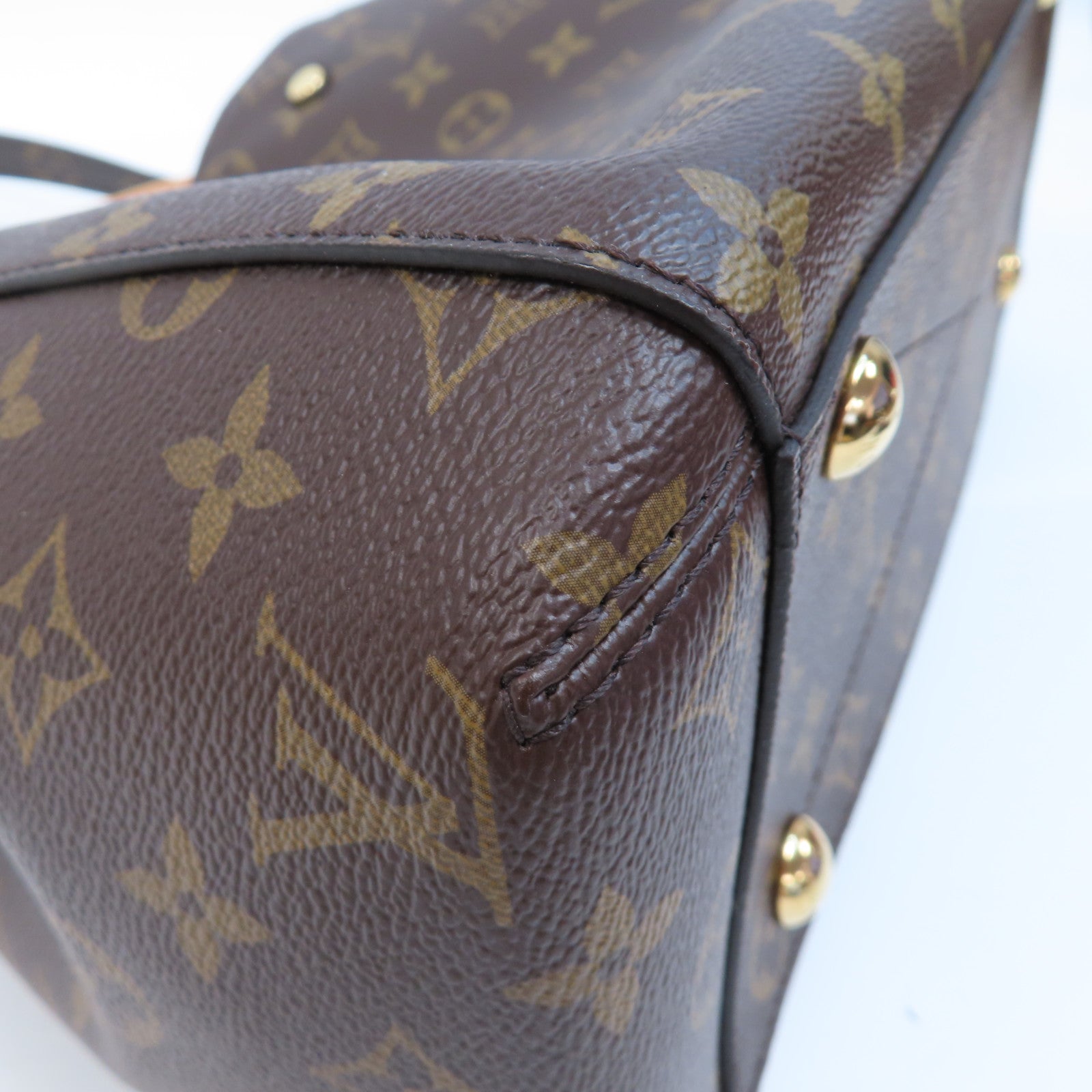 LOUIS VUITTON Monogram Montaigne MM金扣手挽肩背兩用袋啡色