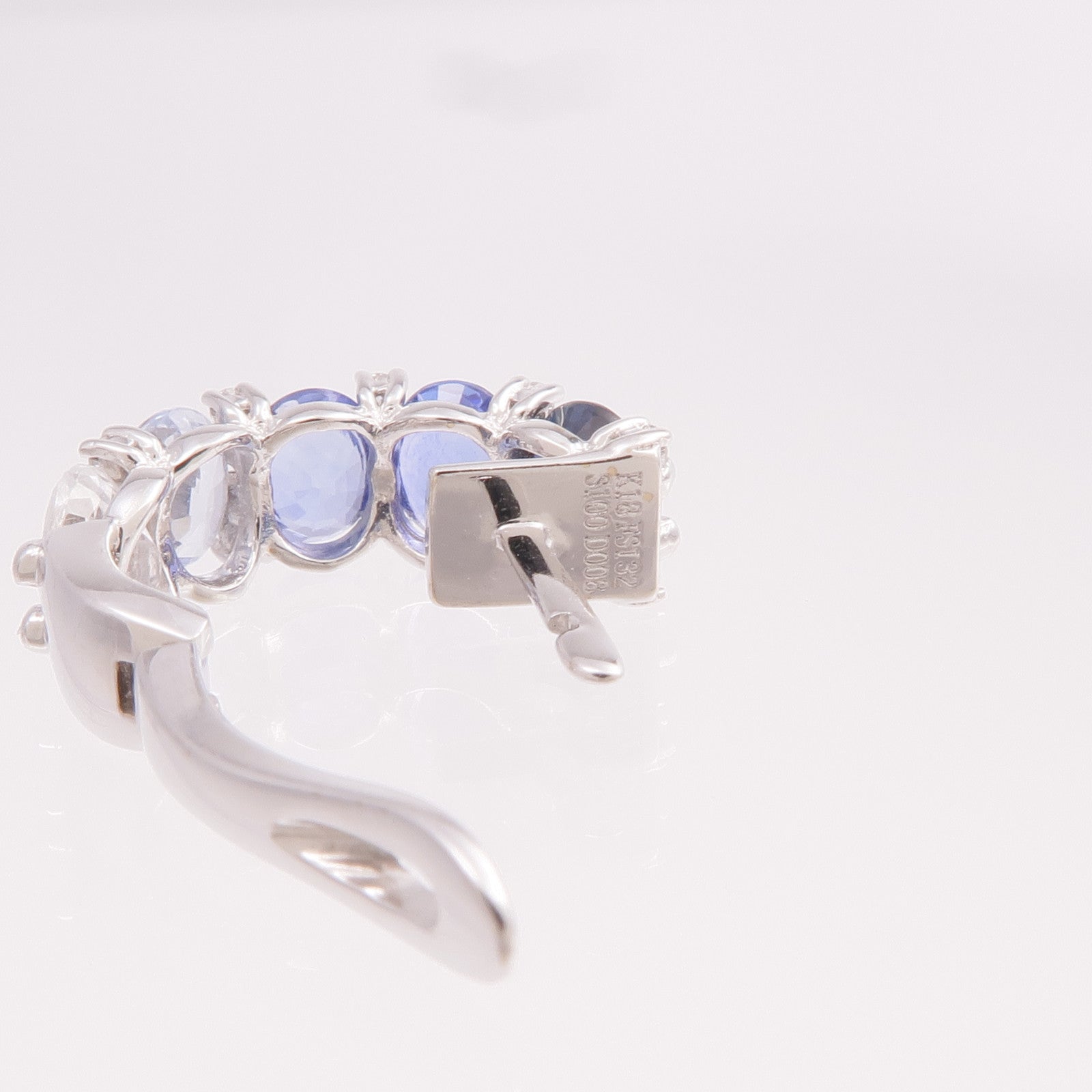 JEWELRY 18K白金Sapphire Diamond Earrings藍寶石/鑽石耳環