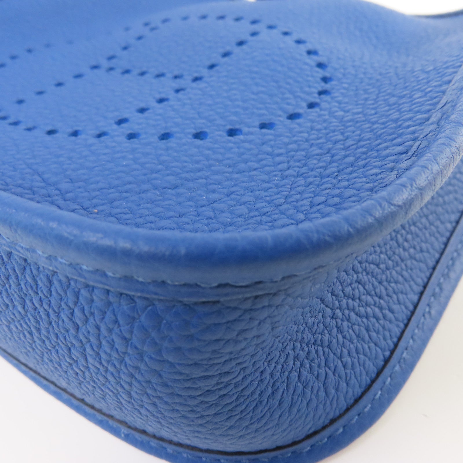 HERMES **【激減優惠】Clemence皮革Evelyne TPM Shoulder Bag銀扣肩背袋71 Frances Blue/法國藍色