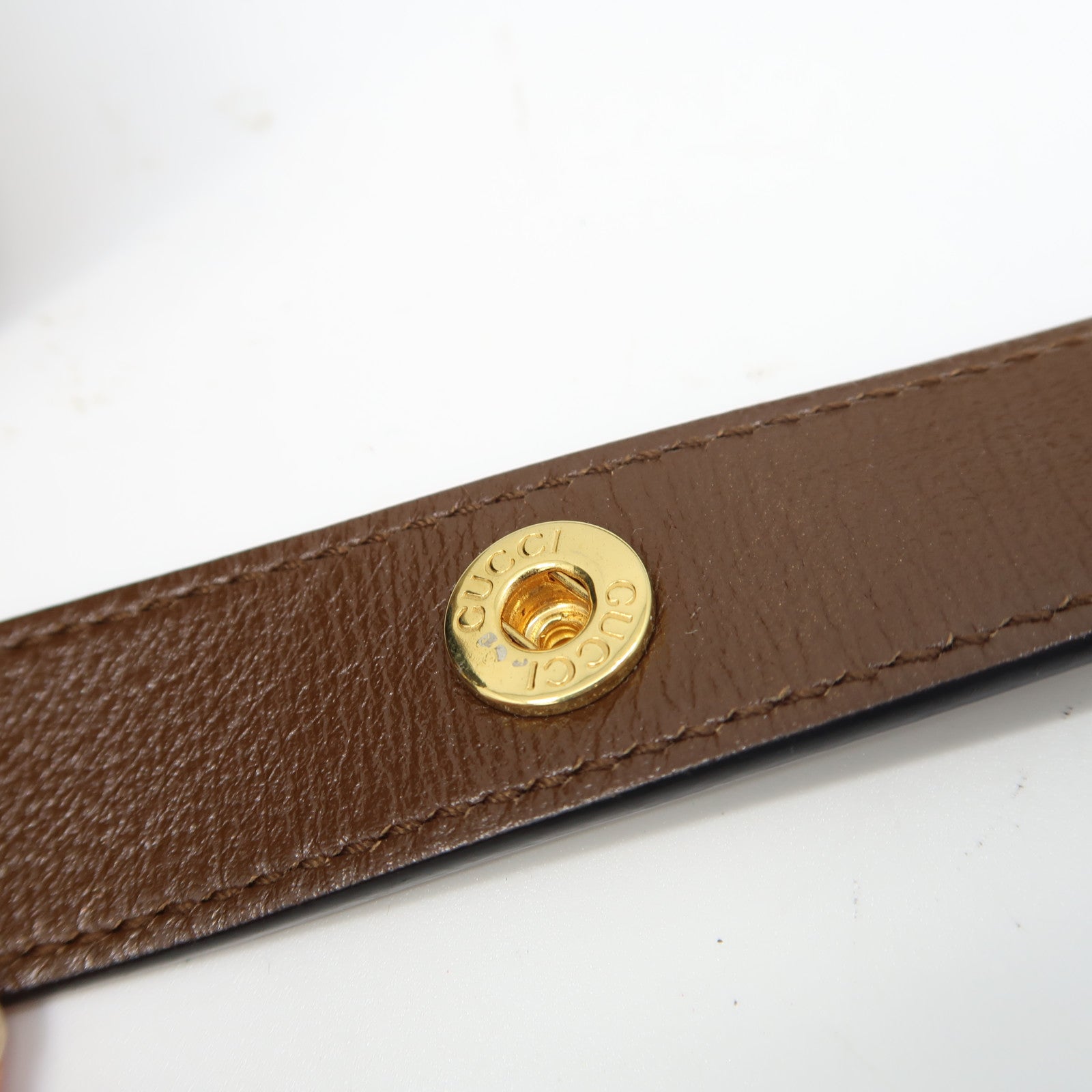 GUCCI 塗層帆布Horsebit 1955 Small金扣肩背袋啡色