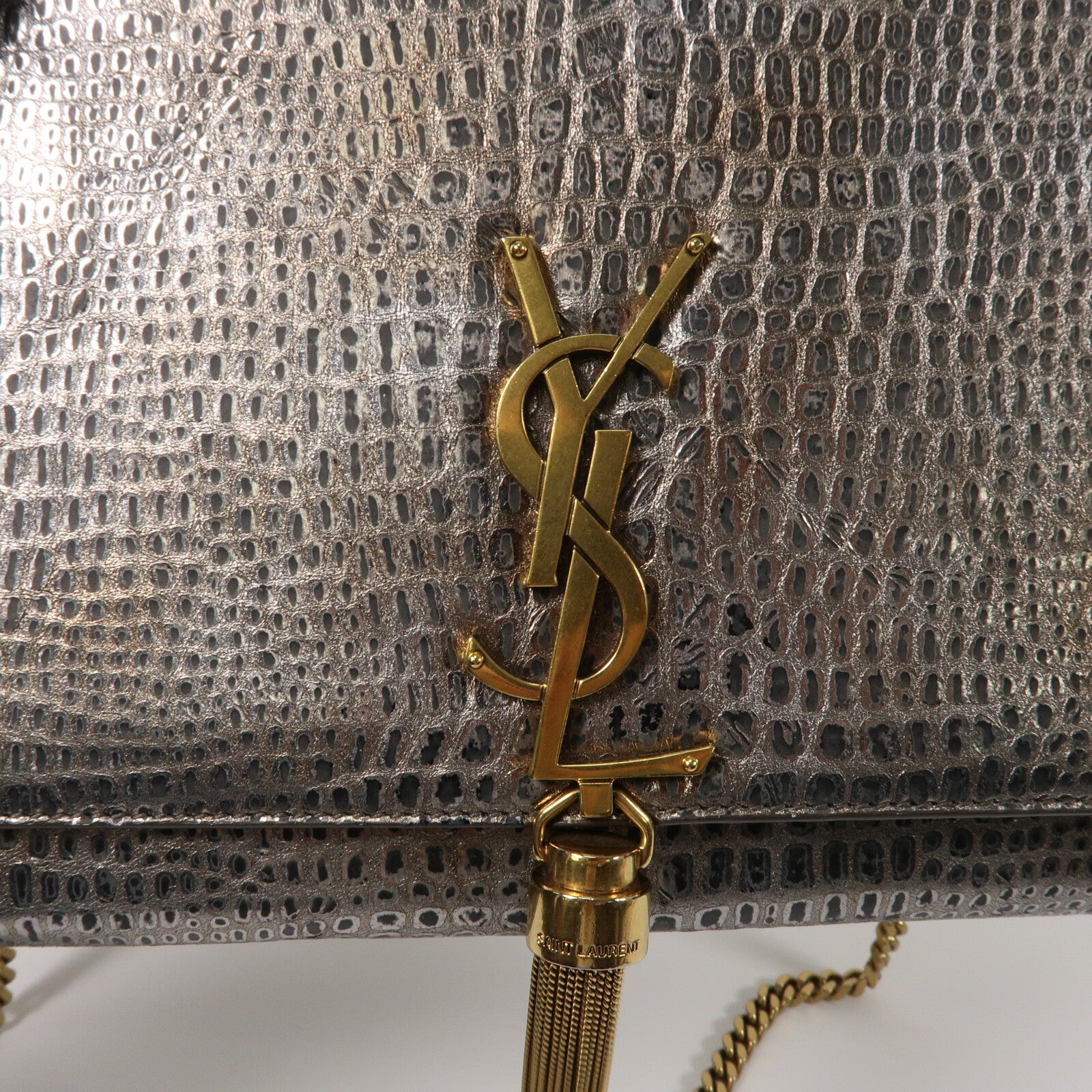SAINT LAURENT 牛皮皮革Kate Medium Tassel鏈帶肩背袋