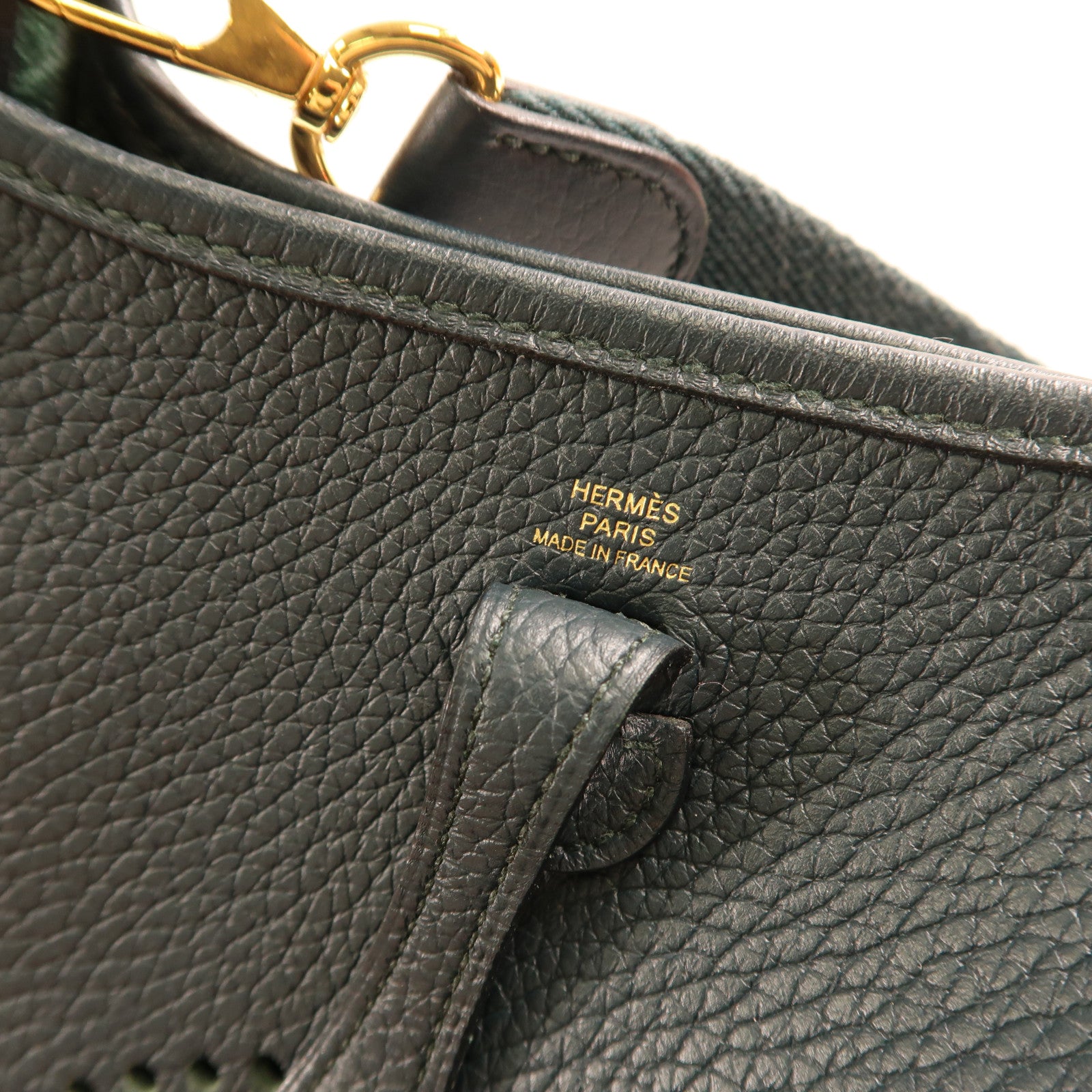 HERMES Clemence皮革Evelyne TPM金扣肩背袋