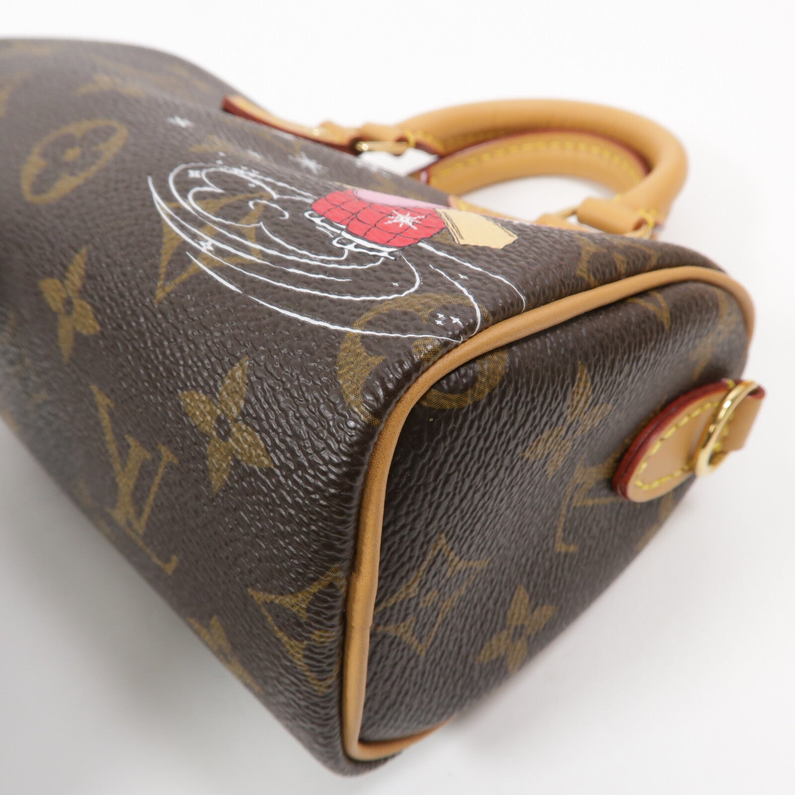 LOUIS VUITTON Monogram Vivienne Nano Speedy金扣手挽肩背兩用袋