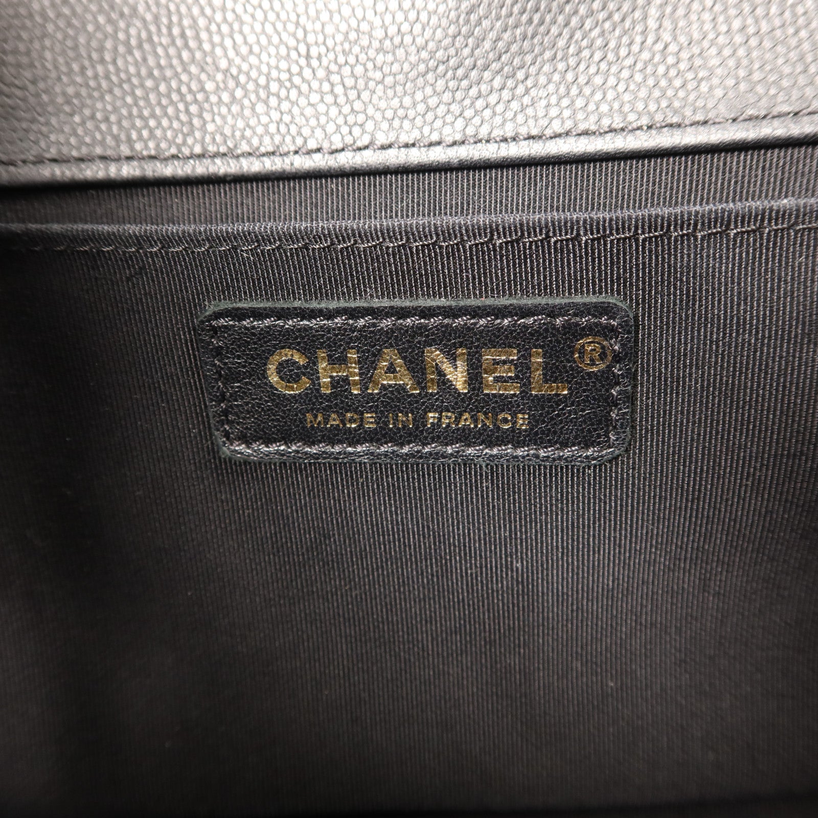 CHANEL 牛皮皮革Boy25金扣鏈帶肩背袋
