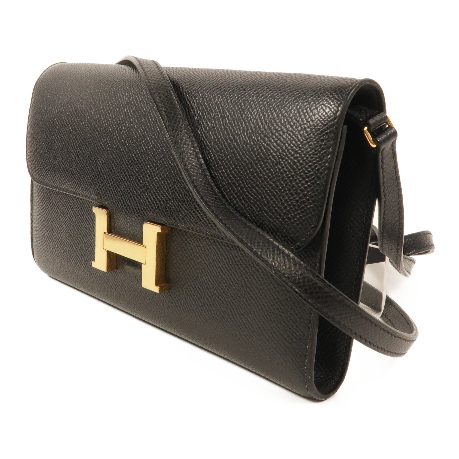 HERMES 皮革Constance To Go肩背袋Noir