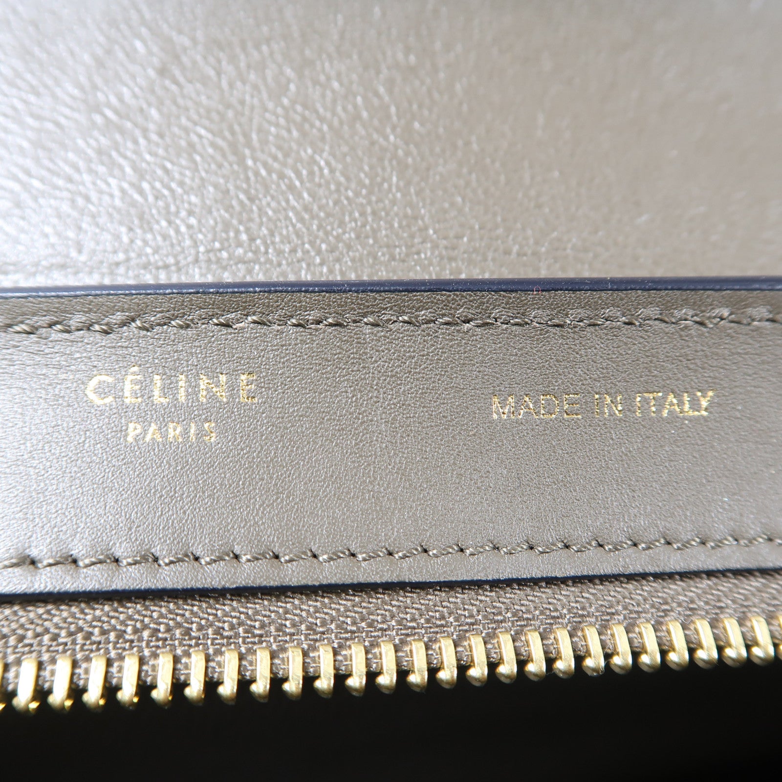 CELINE 牛皮皮革Trapeze金扣手挽肩背兩用袋啡色/灰色