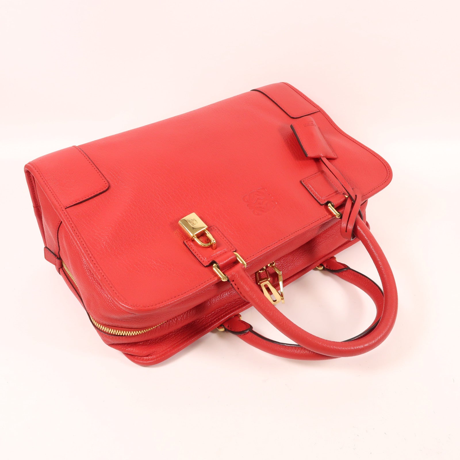 LOEWE 牛皮皮革Handbag金扣手挽袋/肩背袋