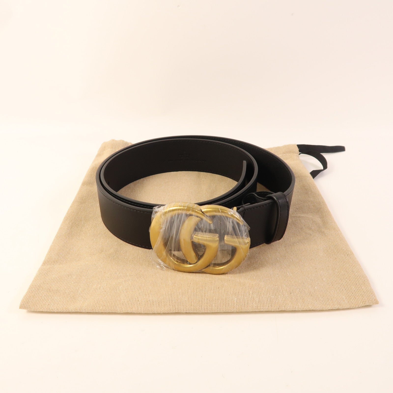 GUCCI 牛皮皮革GG Belt 95金扣皮帶