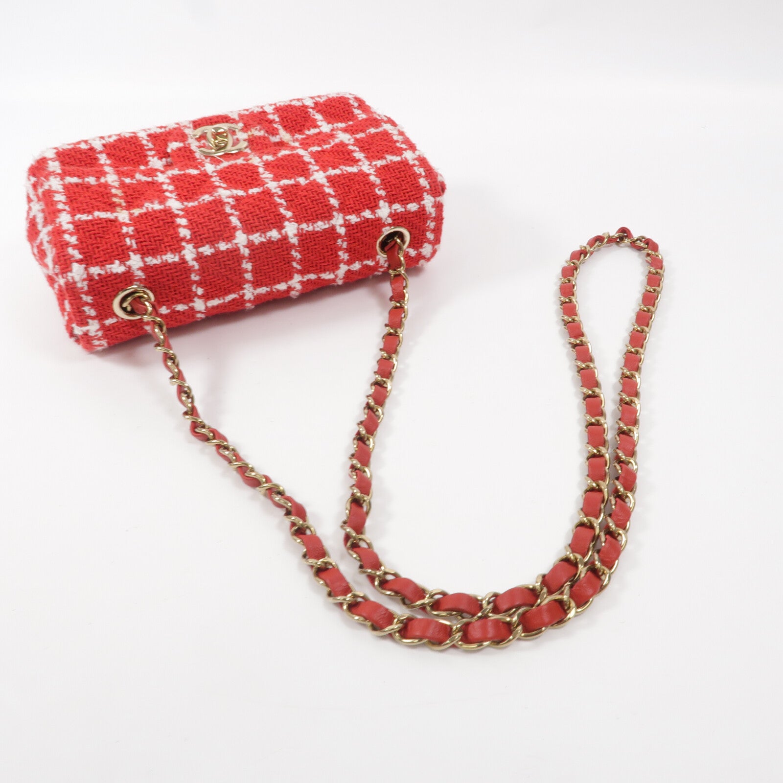 CHANEL Tweed Mini Flap鏈帶肩背袋