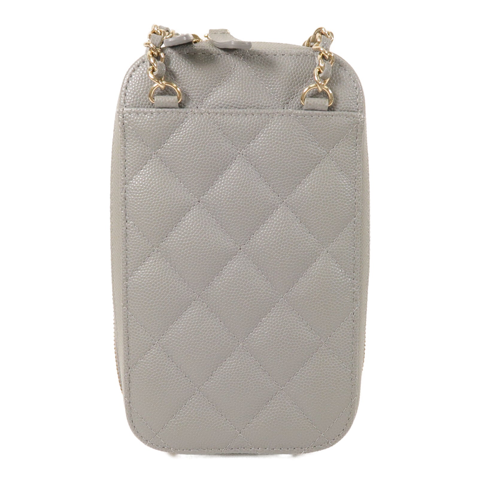 CHANEL 牛皮皮革Phone Bag金扣鏈帶肩背袋
