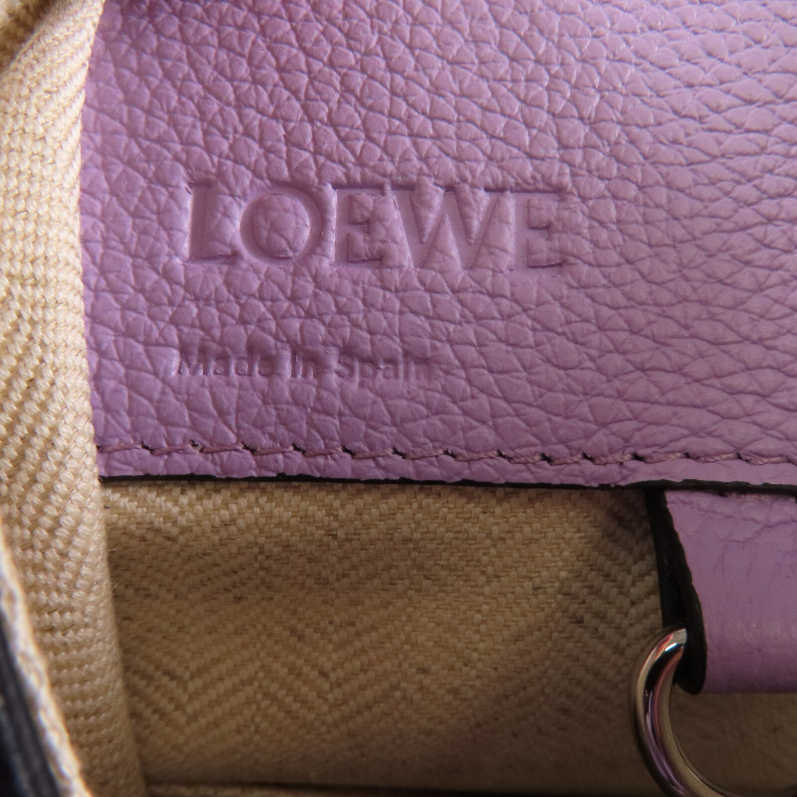 LOEWE 牛皮皮革Hammock Small銀扣手挽肩背兩用袋
