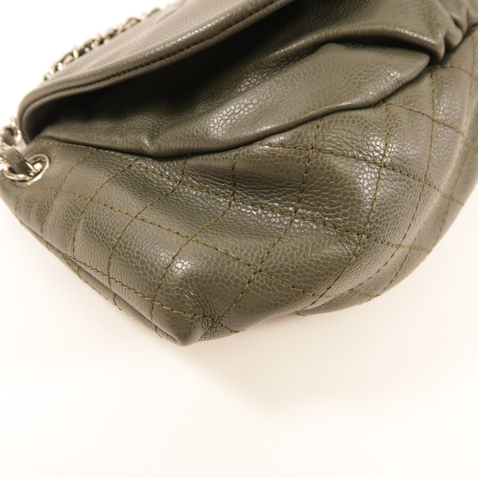 CHANEL 牛皮皮革Shoulder Bag銀扣鏈帶肩背袋