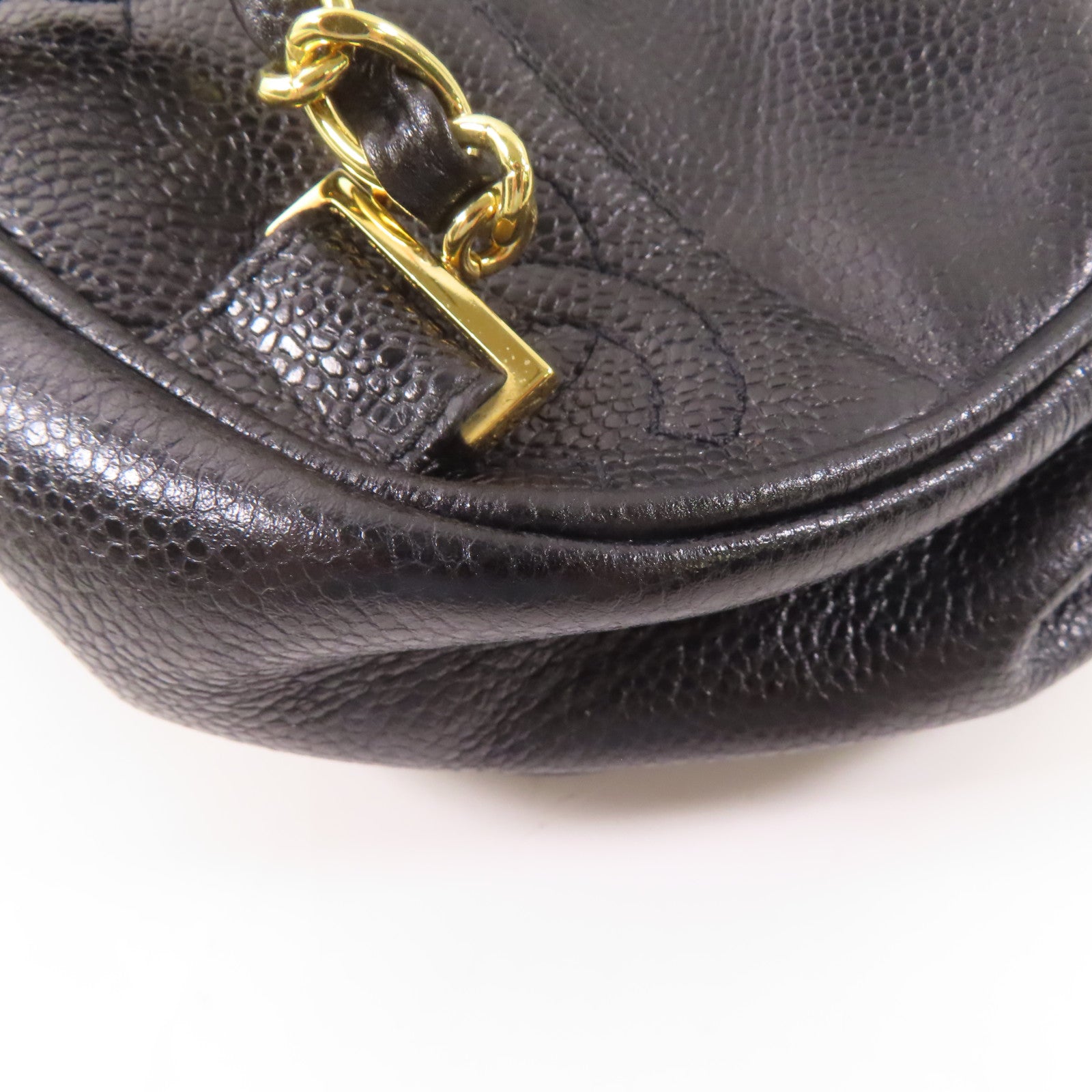 CHANEL【激減優惠】 牛皮皮革Backpack金扣鏈帶背包黑色