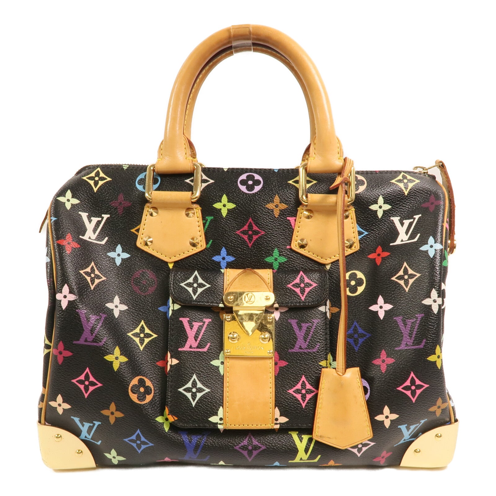 LOUIS VUITTON Monogram Multicolore Speedy 30金扣手挽袋