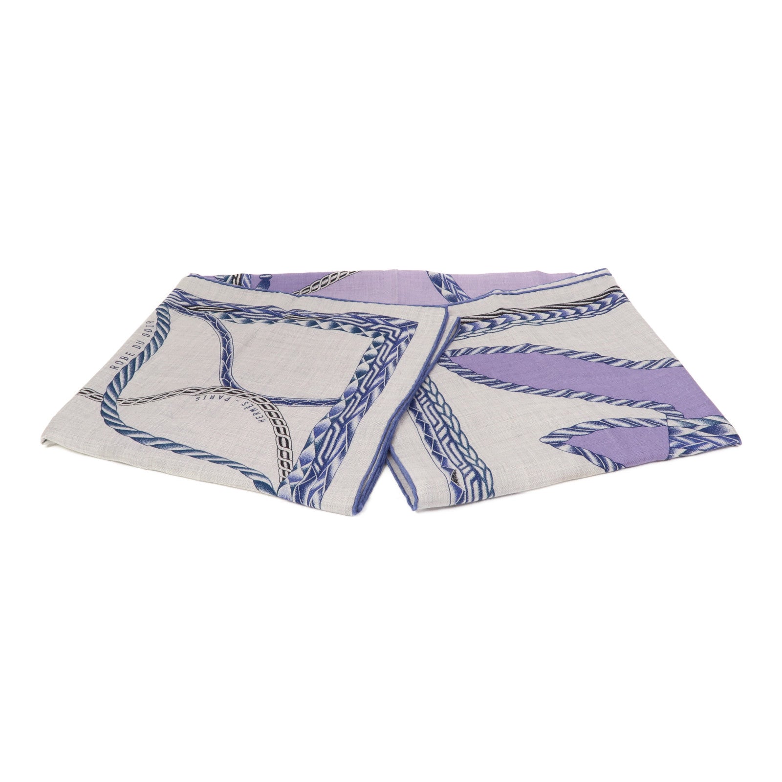 HERMES 羊絨/絲質Scarf圍巾紫色/灰色/藍色