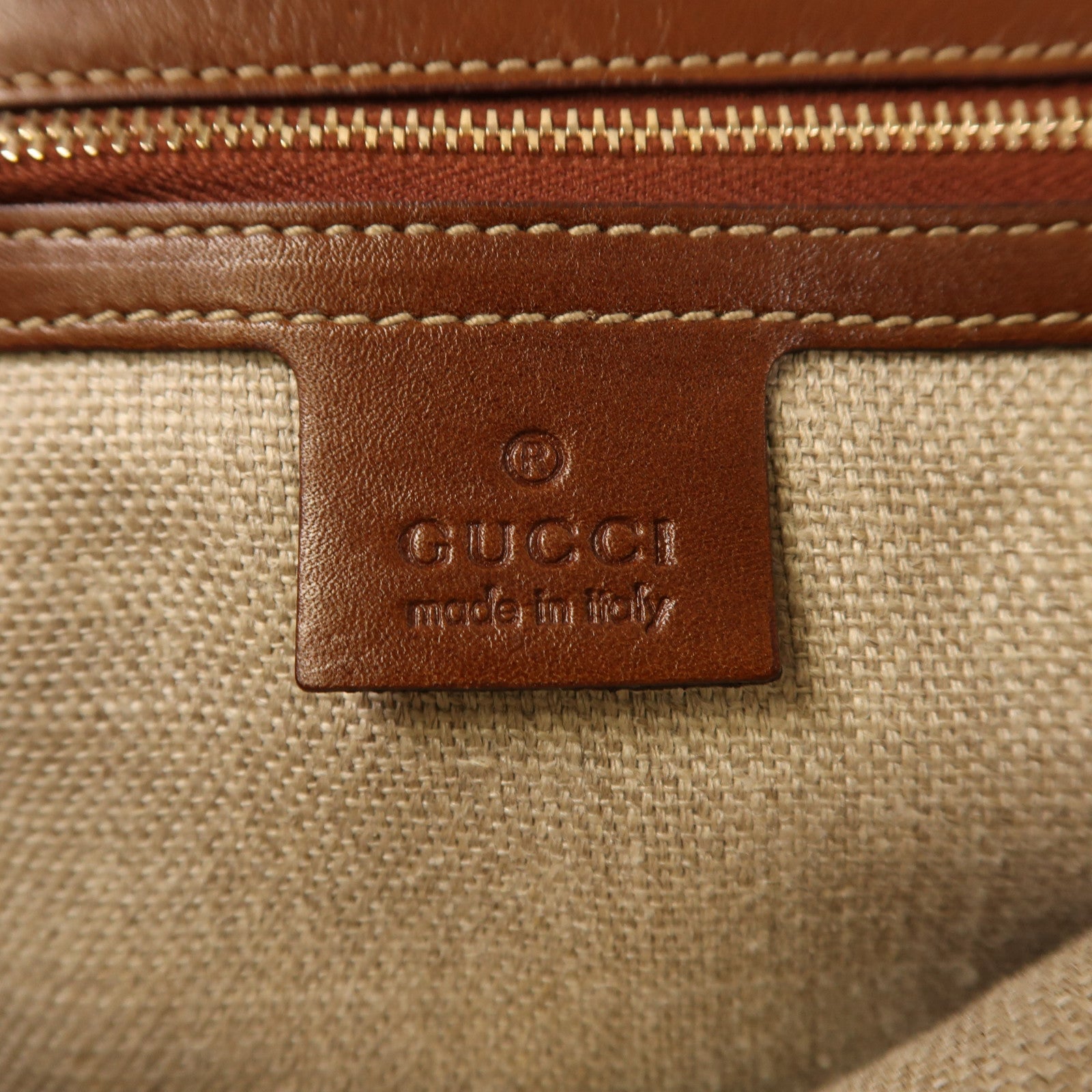 GUCCI GG GHW Pigna Print Peggy Bamboo 2 Way Shoulder Bag Handbag Canvas Leather
