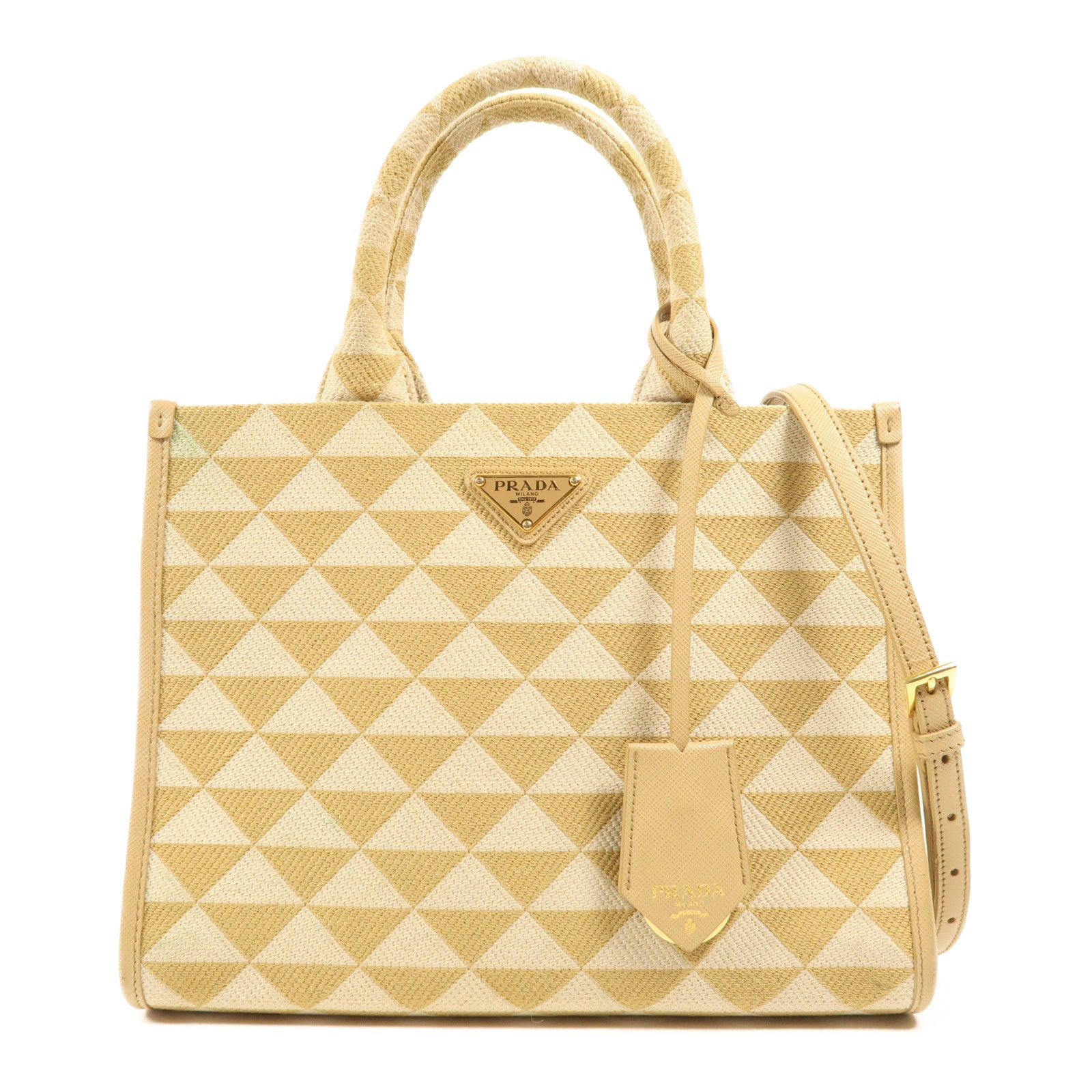 PRADA 帆布Symbole金扣手挽肩背兩用袋