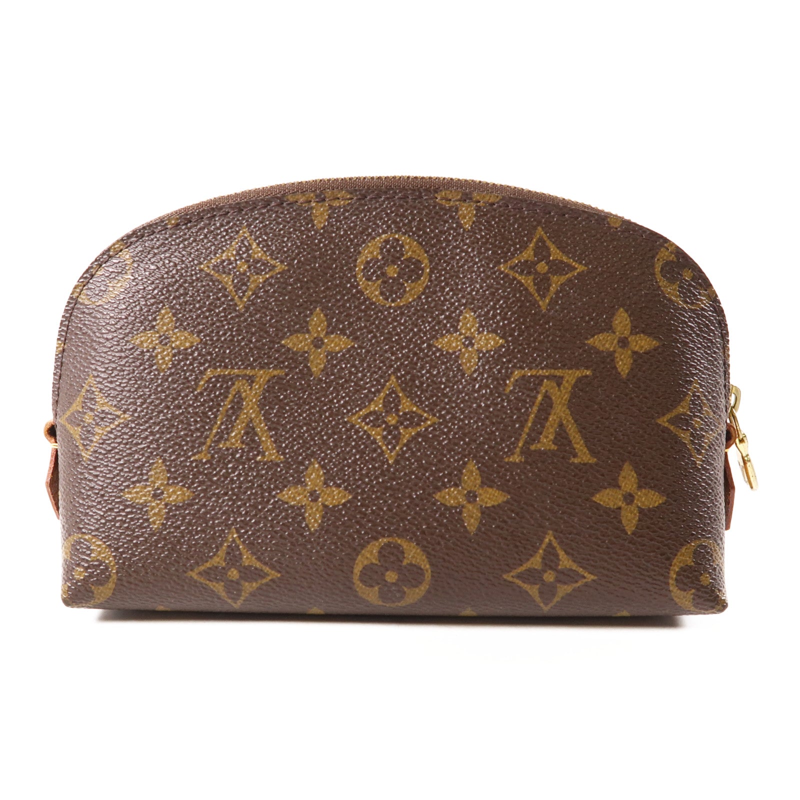 LOUIS VUITTON Monogram Cosmetic Pouch金扣手拿包棕色