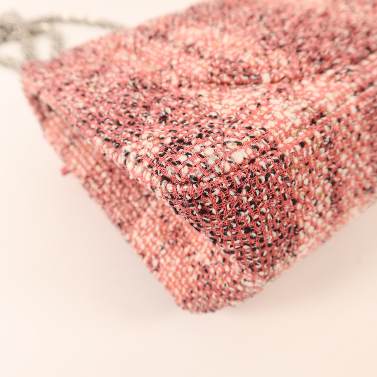 CHANEL 斜紋軟呢2.55 Small Shoulder Bag銀扣鏈帶肩背袋