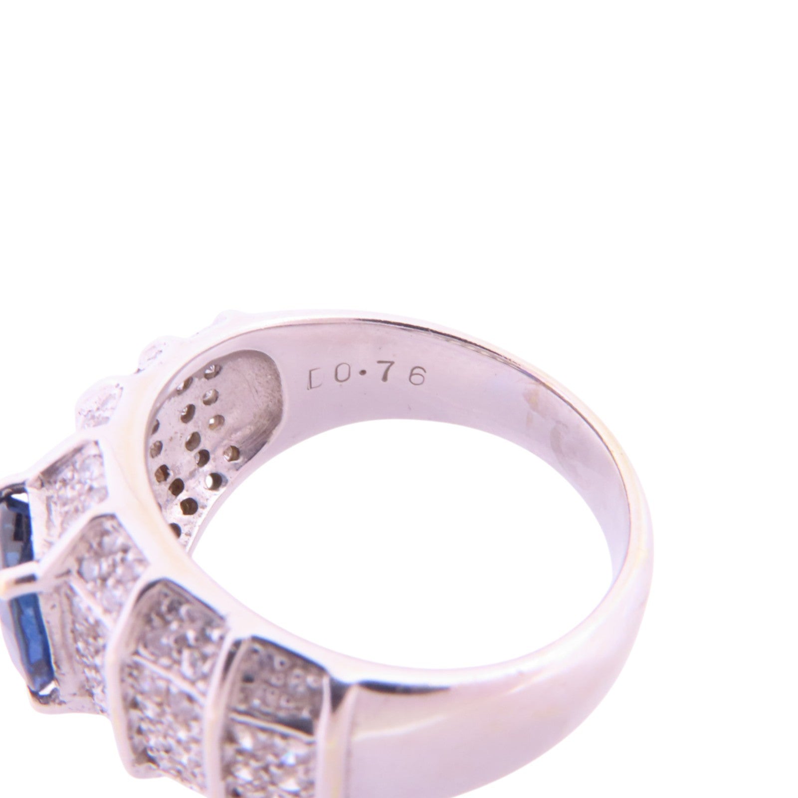 JEWELRY 【激減優惠】18K白金/藍寶石/鑽石Sapphire Diamond Ring戒指US#6.5