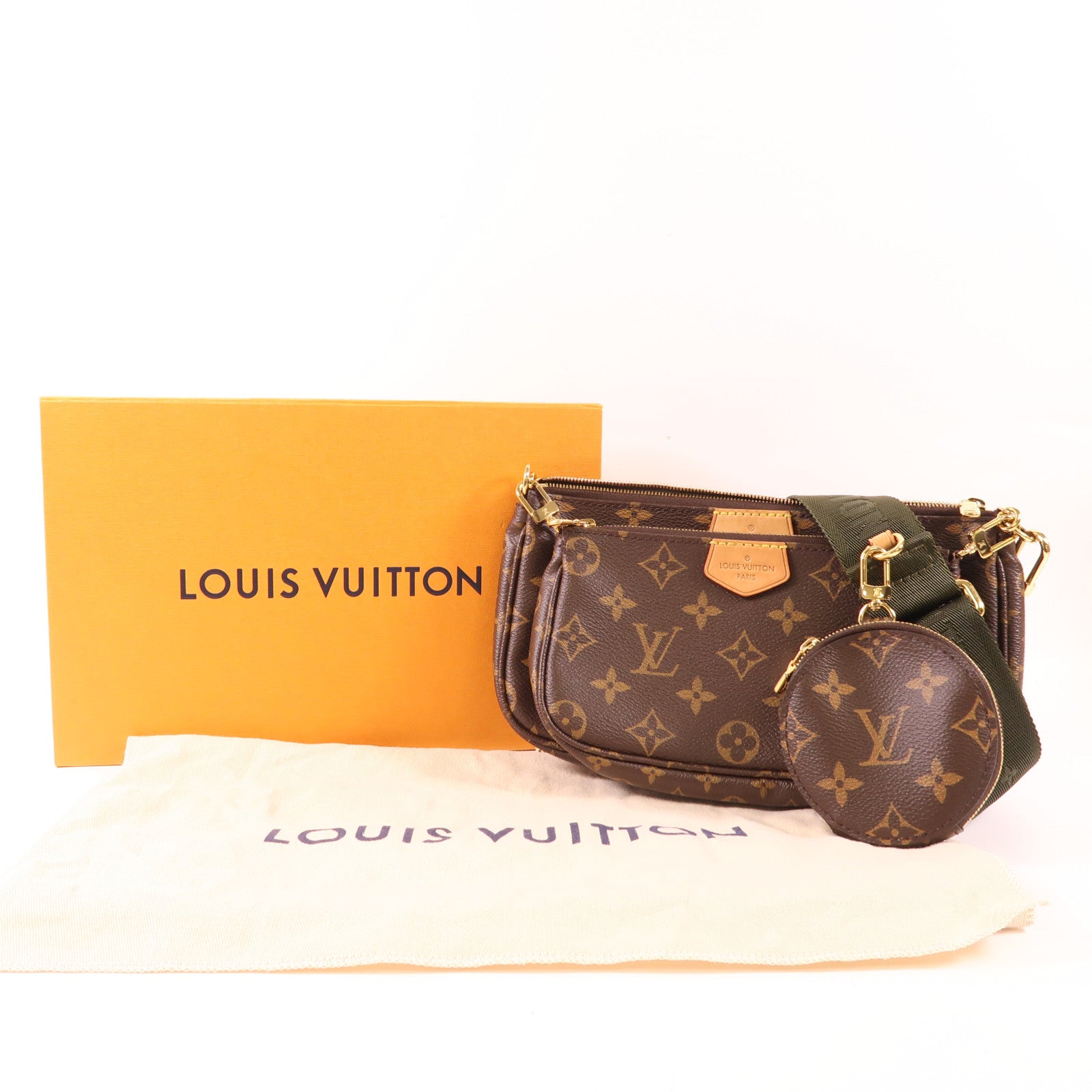 LOUIS VUITTON Monogram Multi Pochette Accessoires金扣鏈帶手挽肩背兩用袋