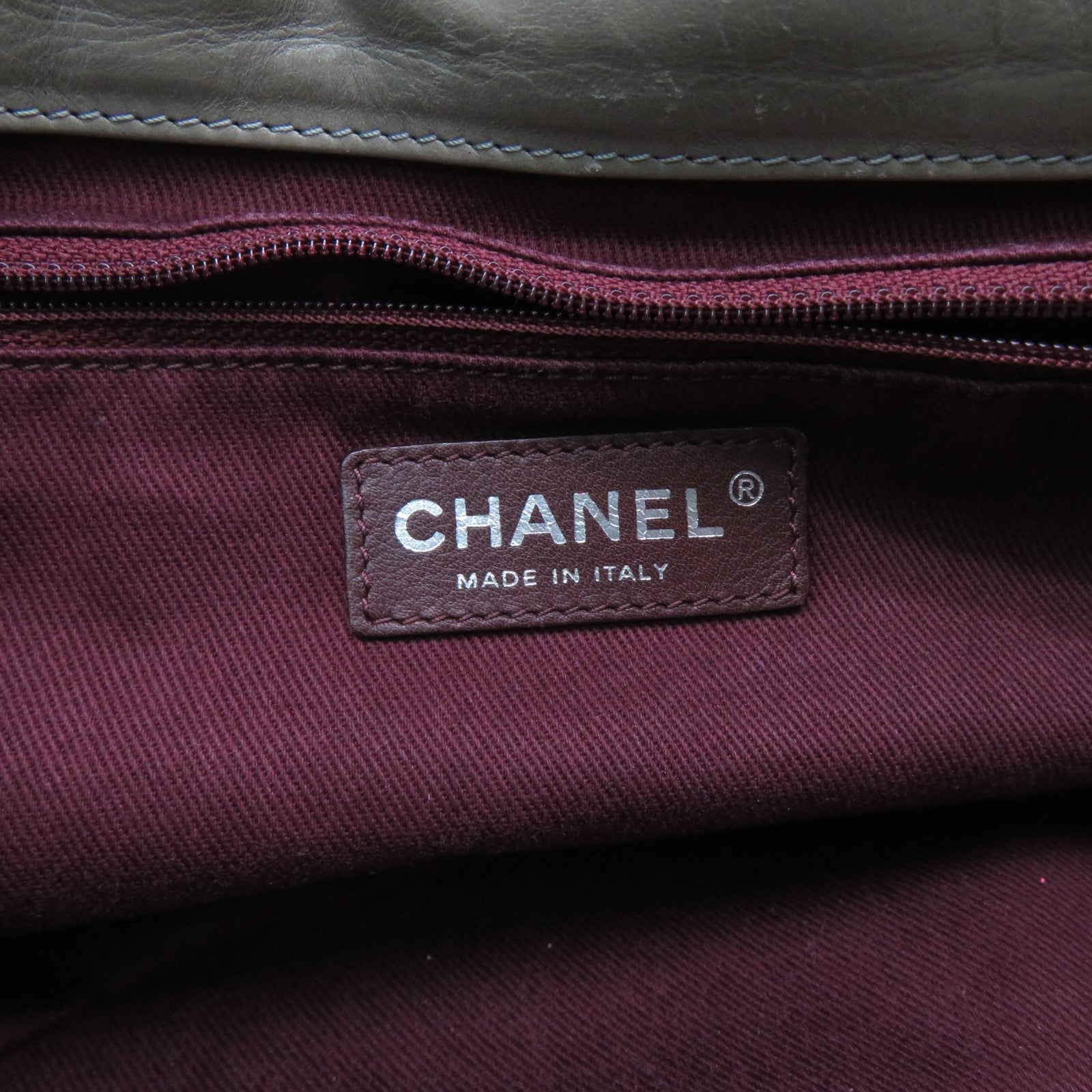 CHANEL 【激減優惠】菱格牛皮皮革Shoulder Tote銀扣手挽袋灰色
