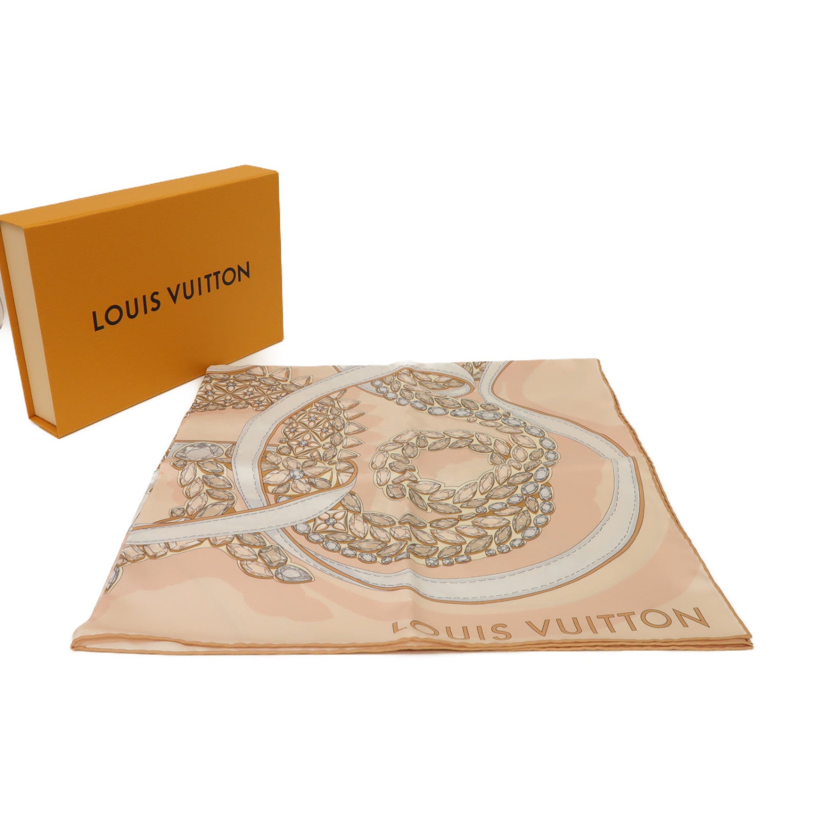 LOUIS VUITTON 絲質Precious Dragon 90絲巾粉紅色
