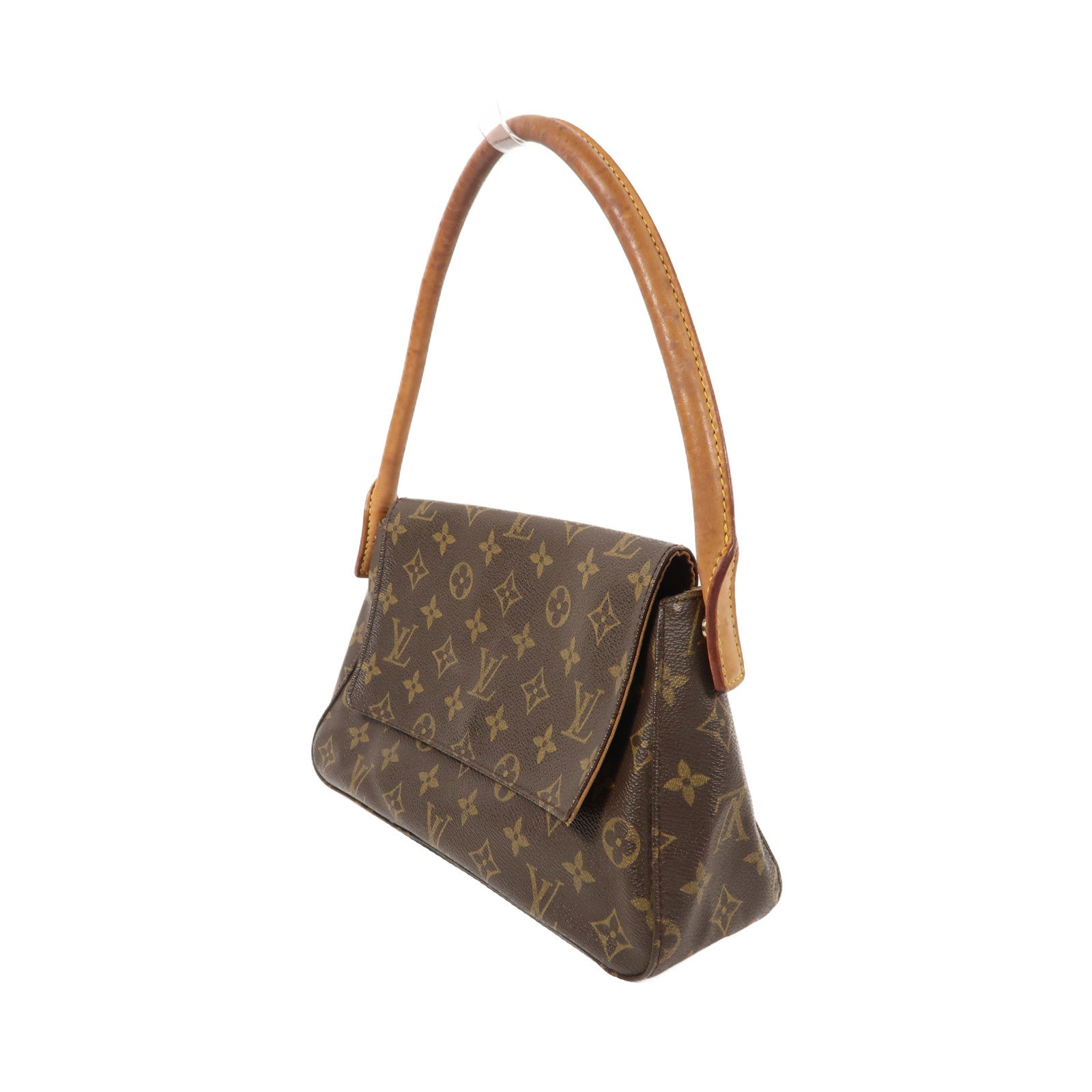 LOUIS VUITTON Monogram Mini Looping金扣肩背袋啡色