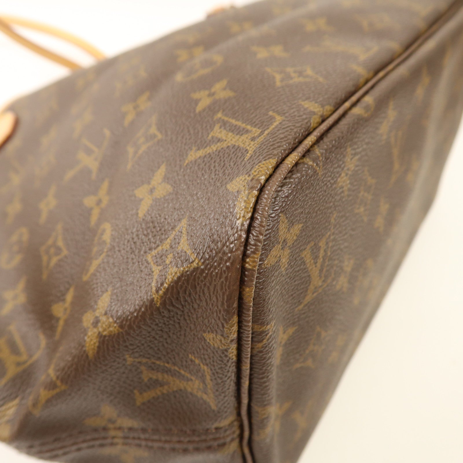 LOUIS VUITTON Monogram Neverfull MM金扣手挽袋