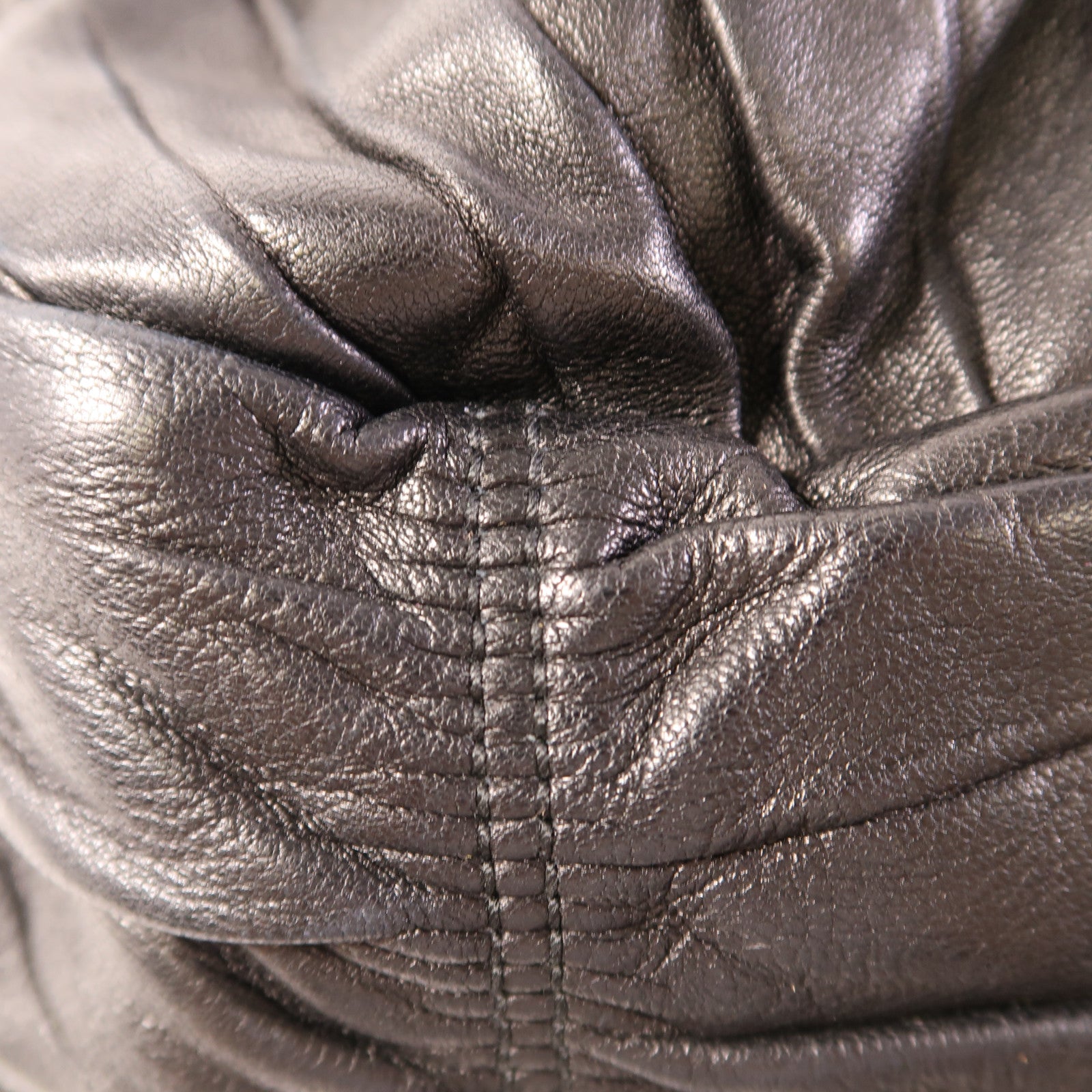 PRADA SHW Hand Bag Lambskin Leather Black