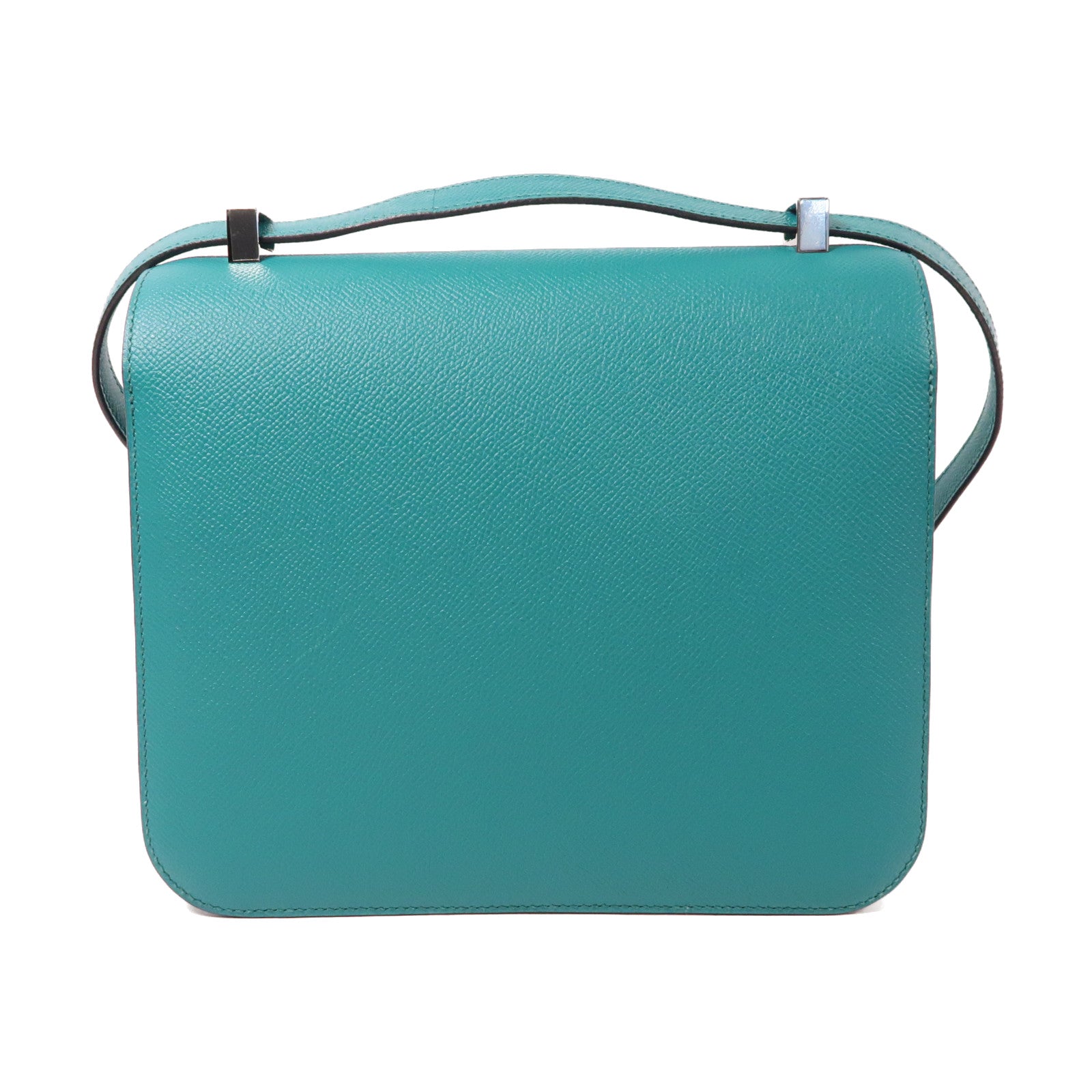 HERMES Epsom皮革Constance 24銀扣肩背袋綠色