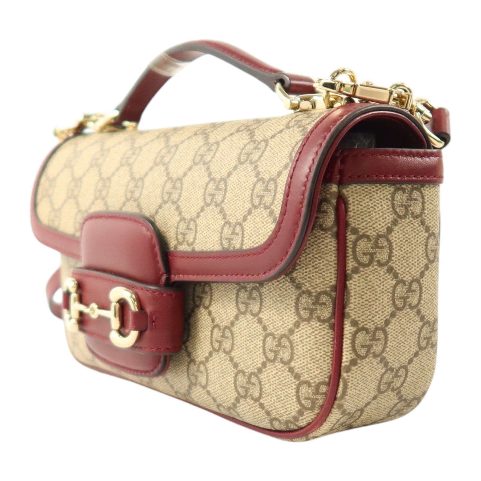 GUCCI GG Supreme Canvas Horsebit 1955 East West金扣手挽肩背兩用袋