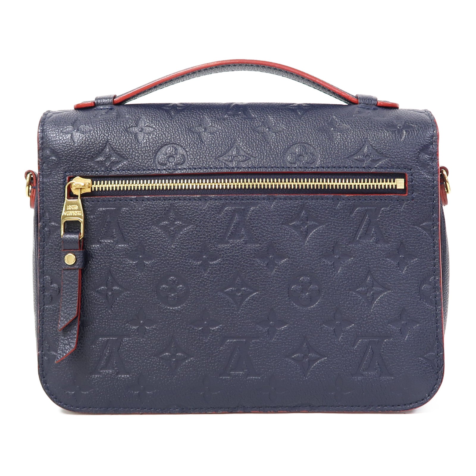 LOUIS VUITTON Monogram Empreinte Pochette Metis金扣手挽肩背兩用袋藍色