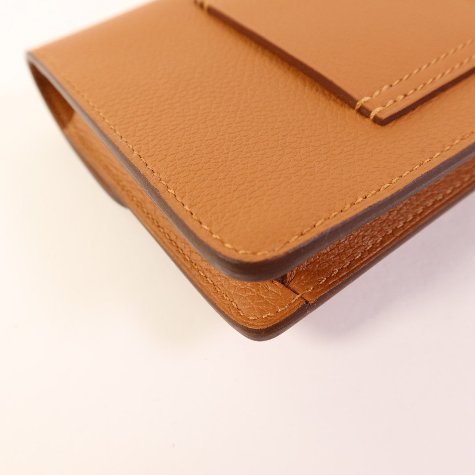 HERMES Evercolor皮革Roulis Slim金扣手拿包Gold