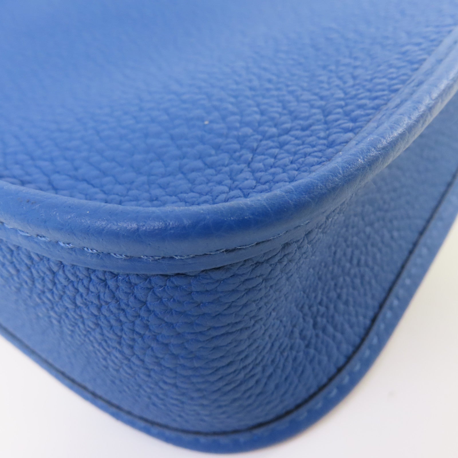 HERMES **【激減優惠】Clemence皮革Evelyne TPM Shoulder Bag銀扣肩背袋71 Frances Blue/法國藍色