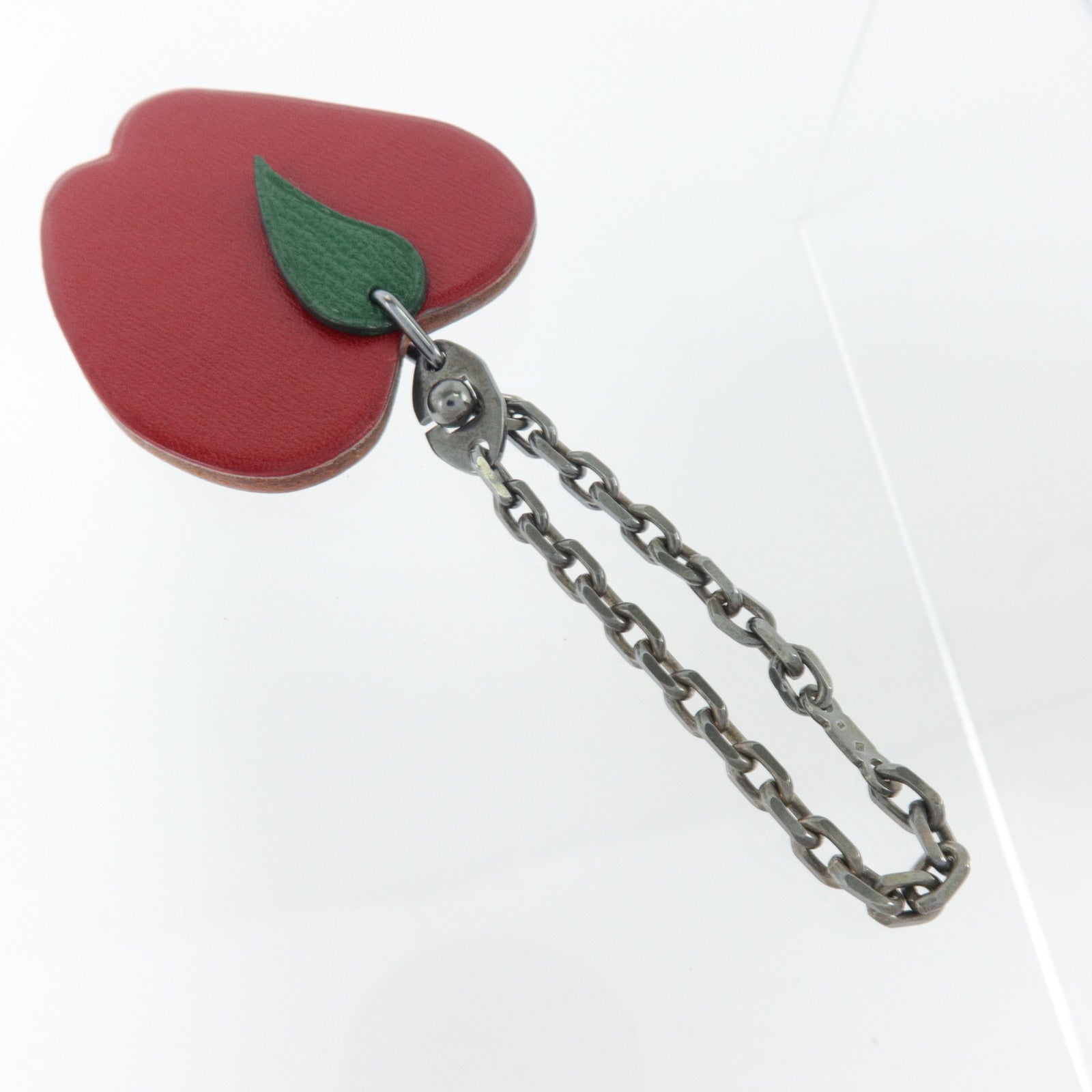 HERMES BOX皮革Apple Charm掛飾