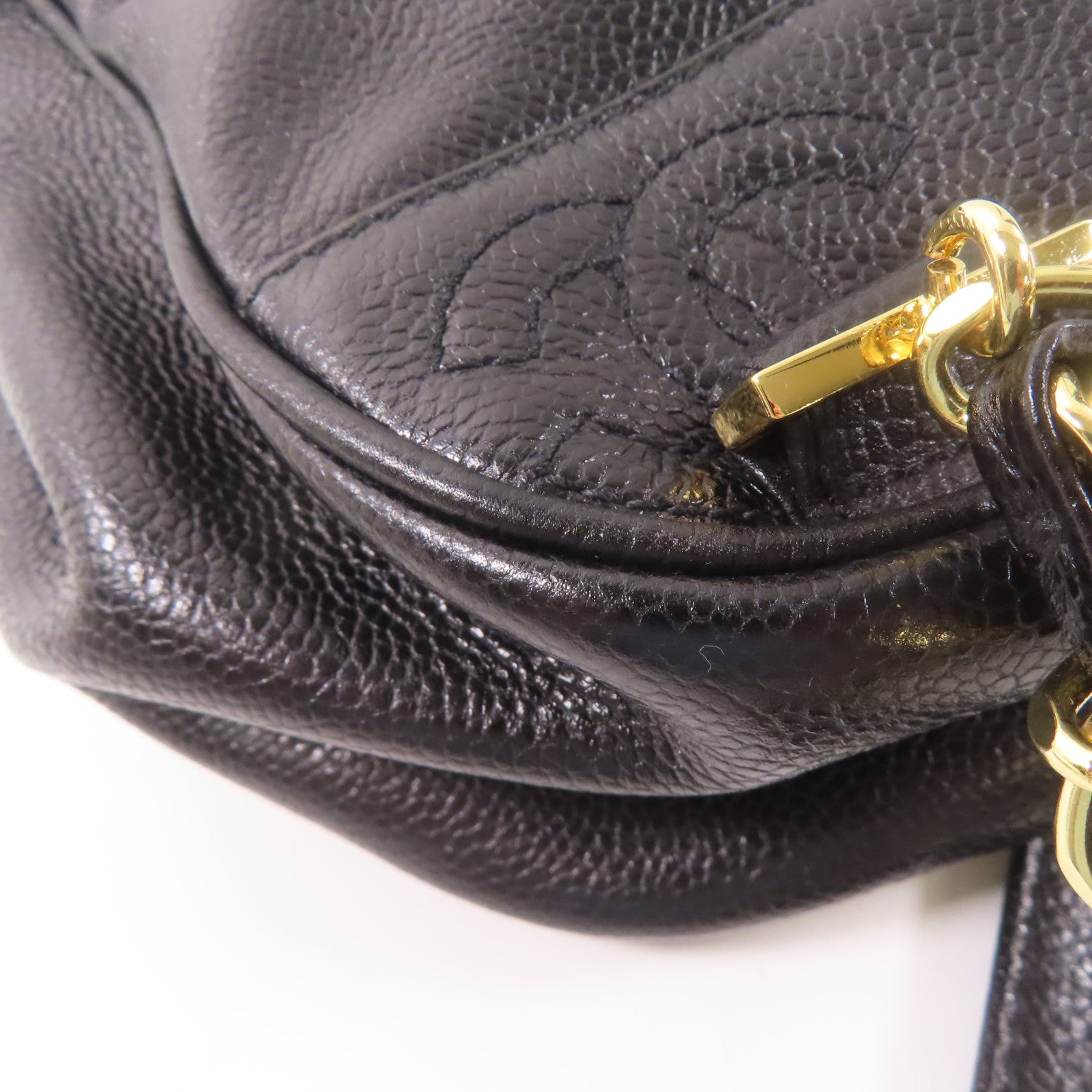 CHANEL【激減優惠】 牛皮皮革Backpack金扣鏈帶背包黑色